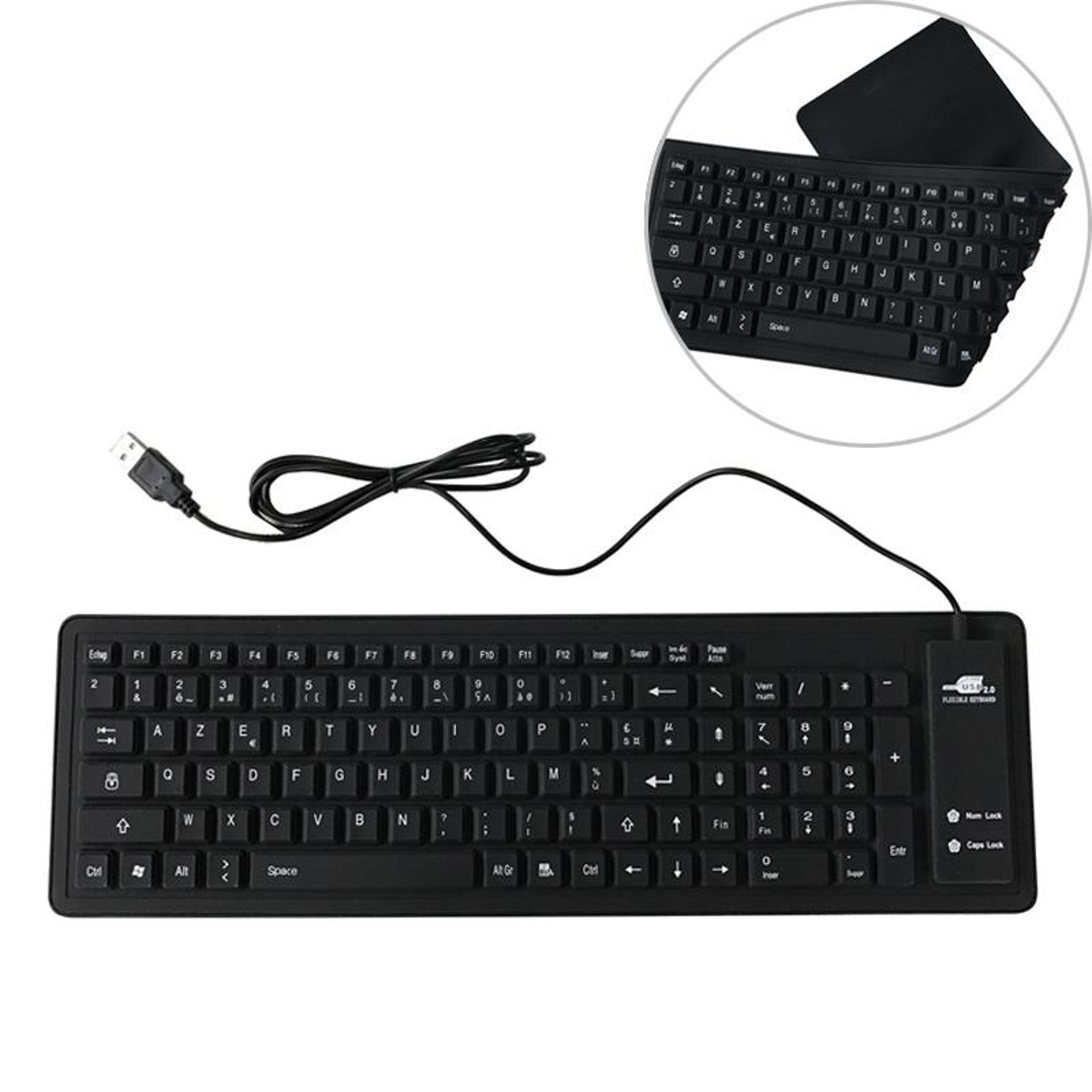 french silicone waterproof keyboard 103-key usb wired quiet typing keyboard