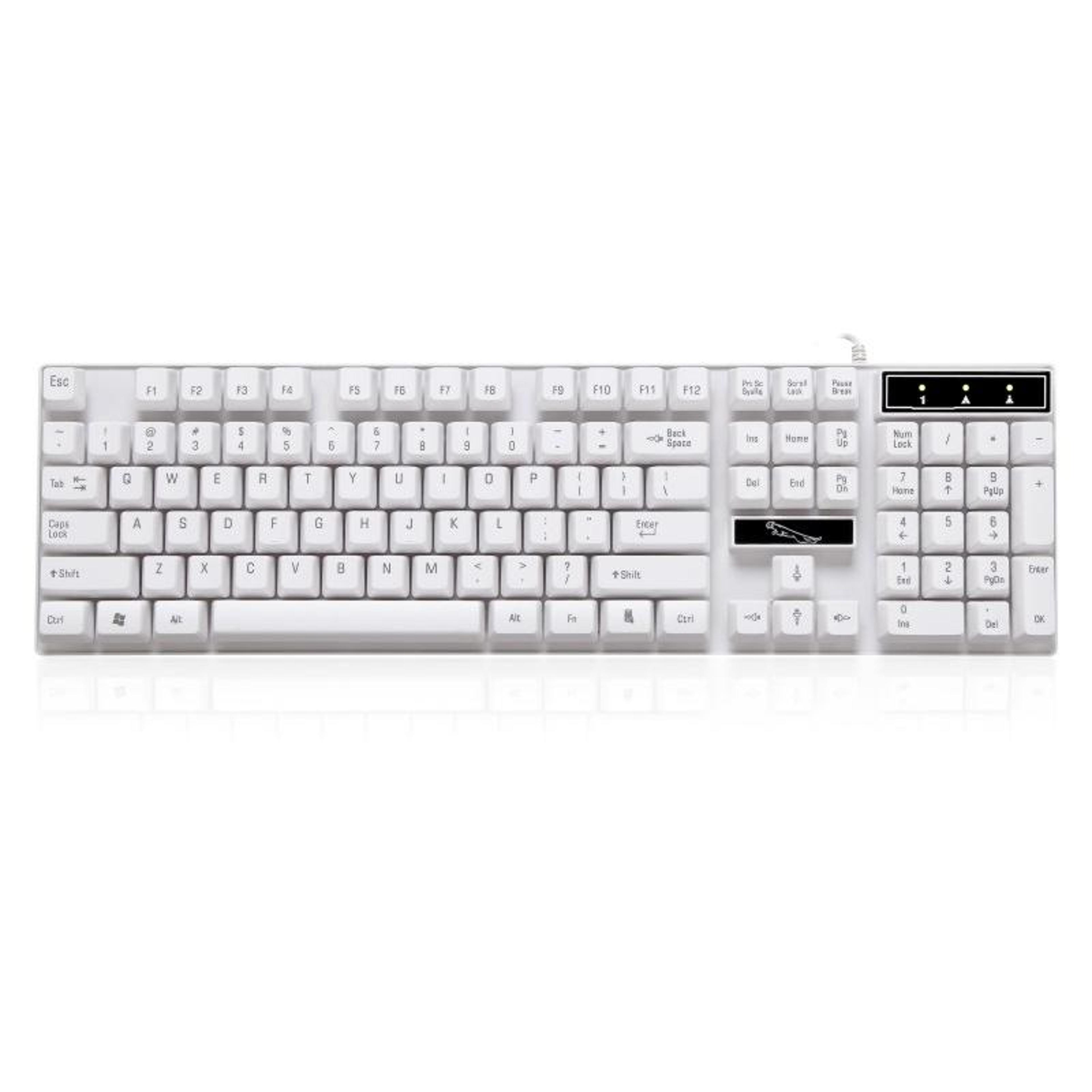 zgb q17 full size wired gaming office keyboard 104 keys usb keyboard for pc white