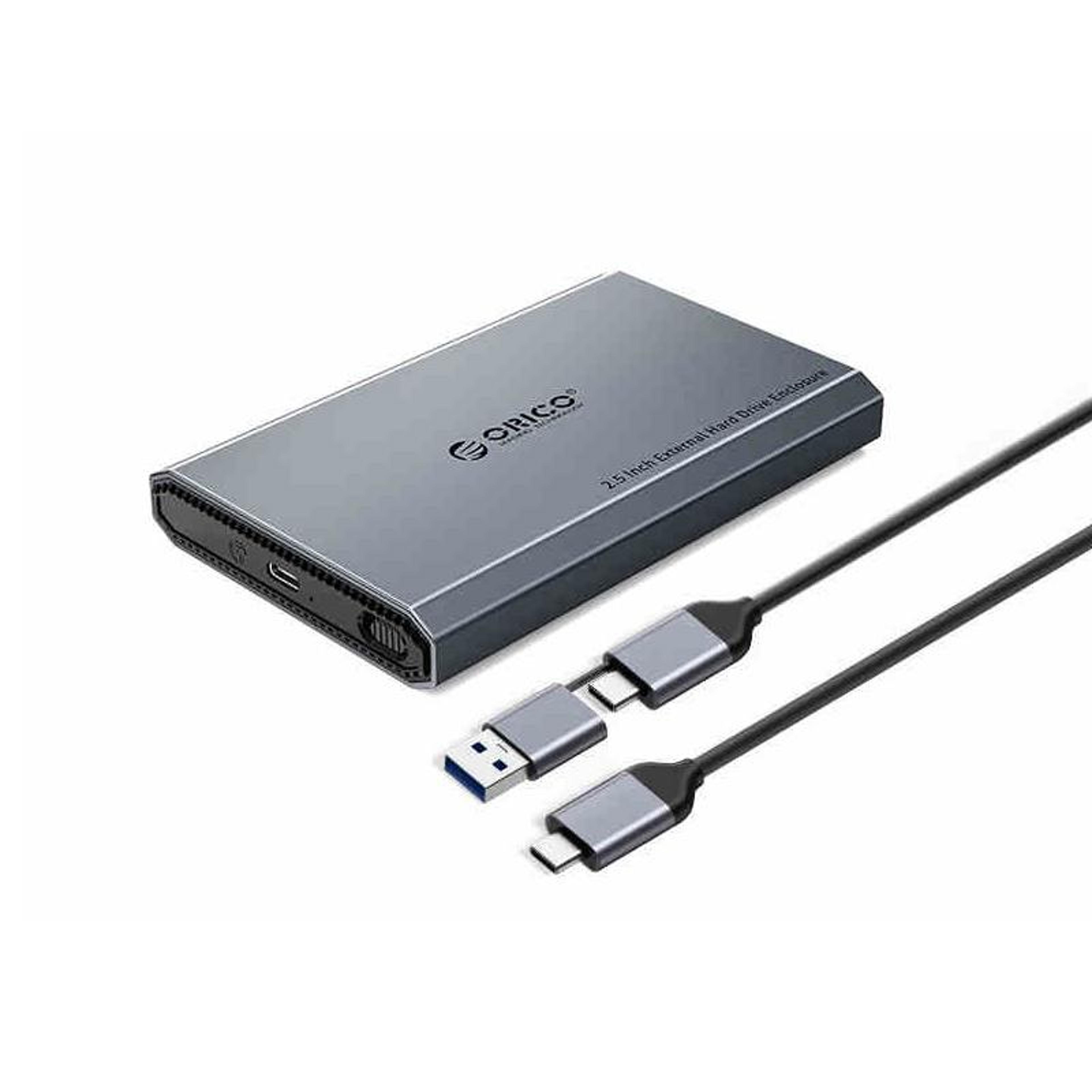orico 6tb usb-c hard drive enclosure for 2.5" sata ssd hdd with fast 6gbps transfer