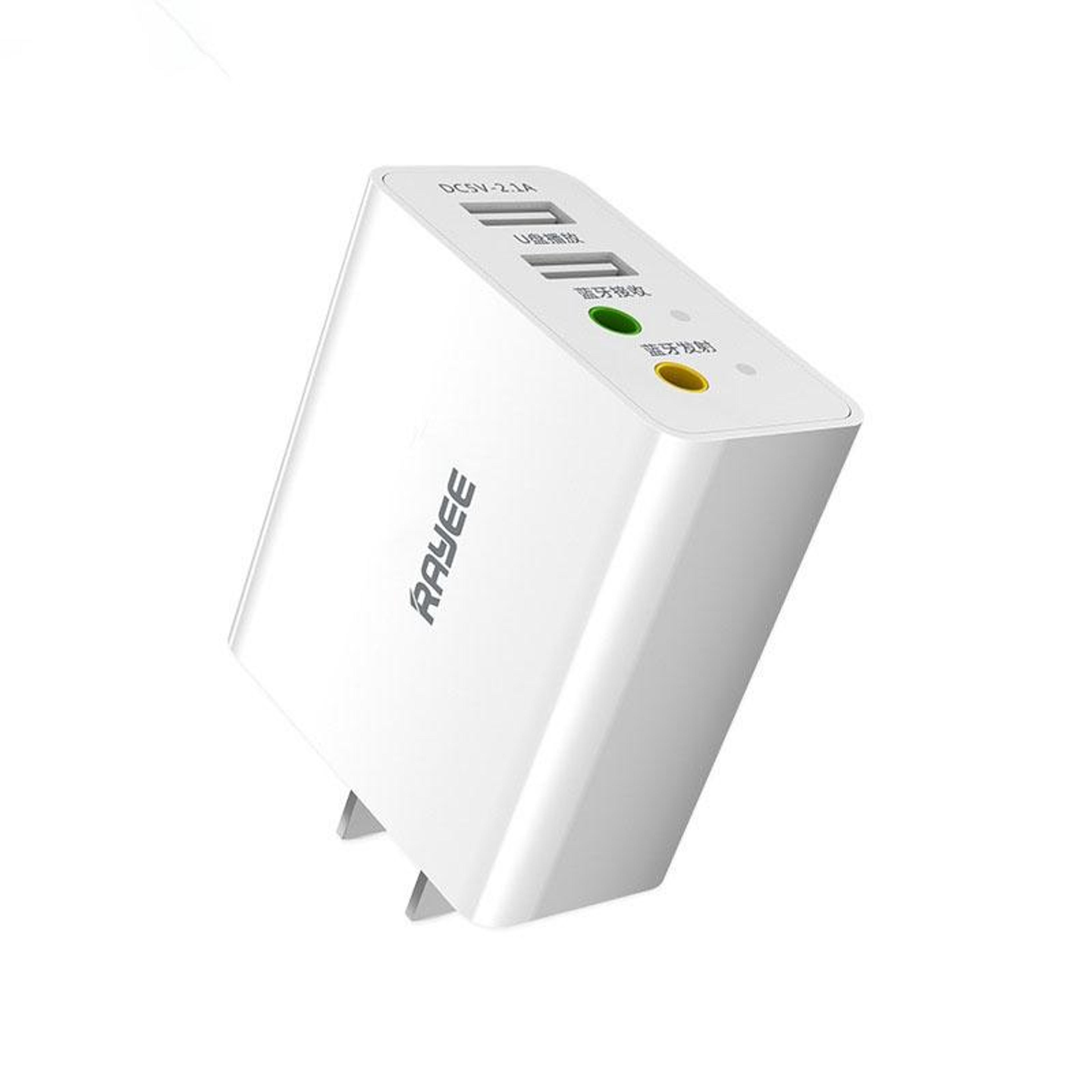 raeyy d80 bluetooth 5.0 adapter wireless audio receiver & transmitter with dual usb fast charging