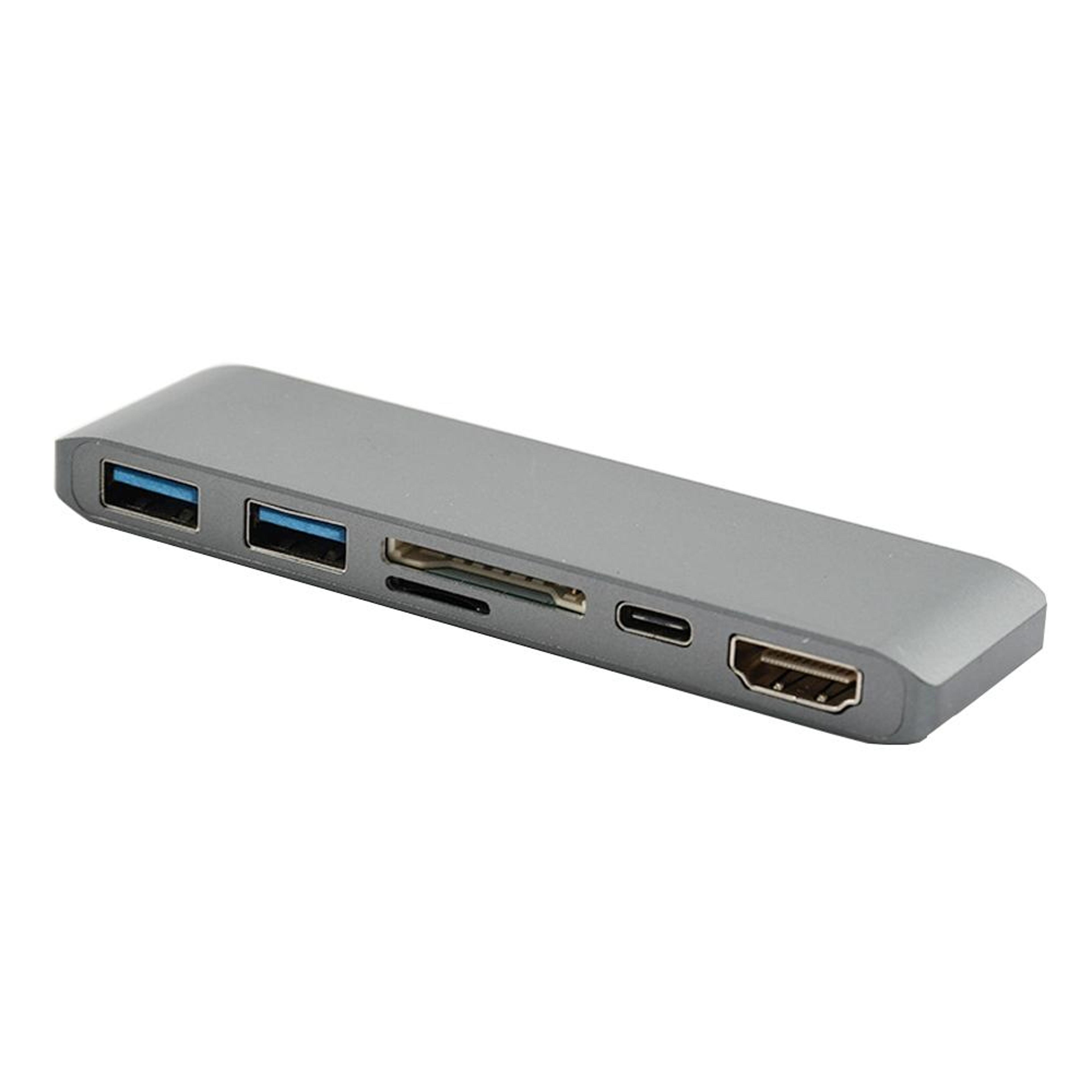 ws-15 6-in-1 usb c hub with 4k hdmi, dual usb 3.0, sd/tf card reader & pd charging