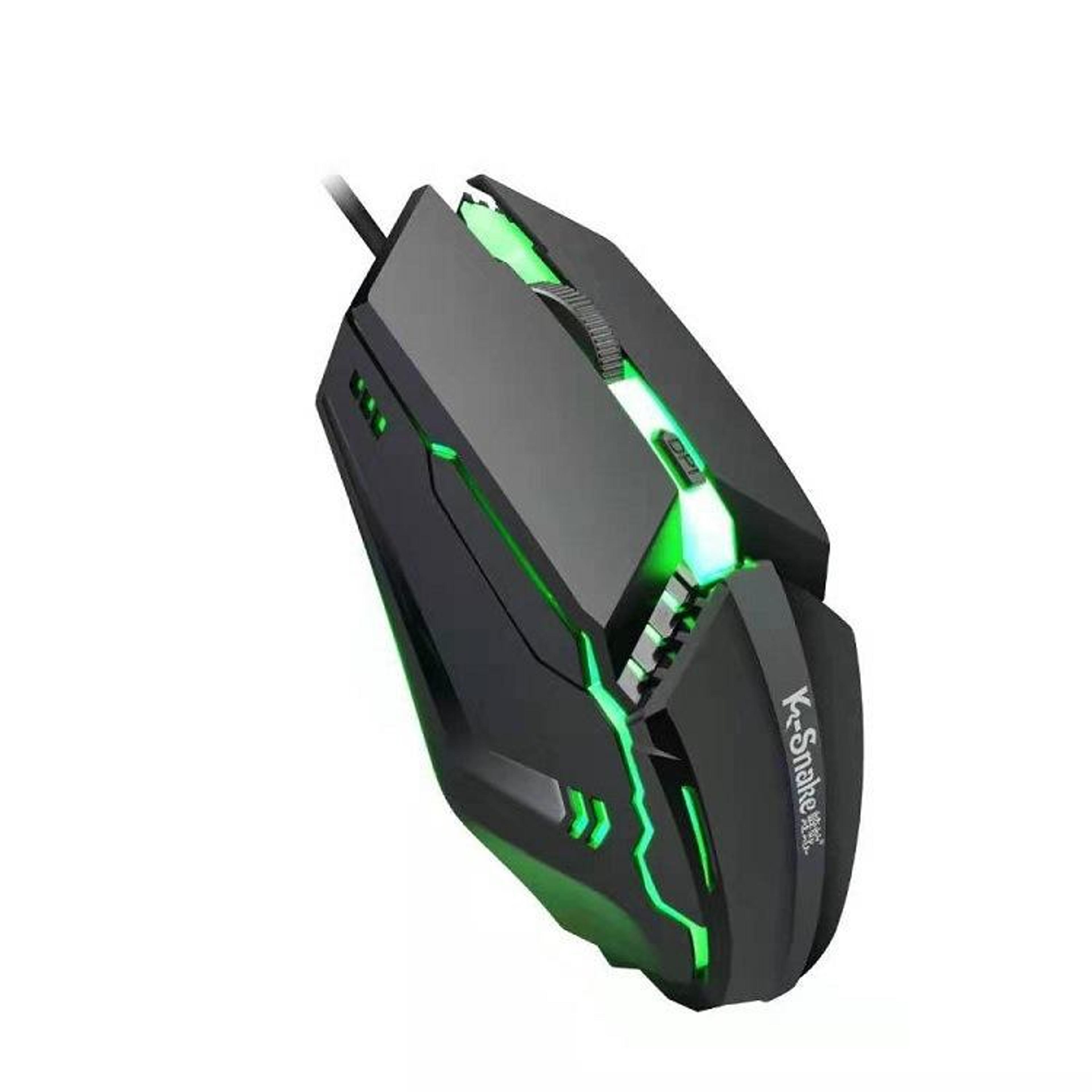 k-snake m11 ergonomic wired gaming mouse with adjustable 1600 dpi & luminous usb design
