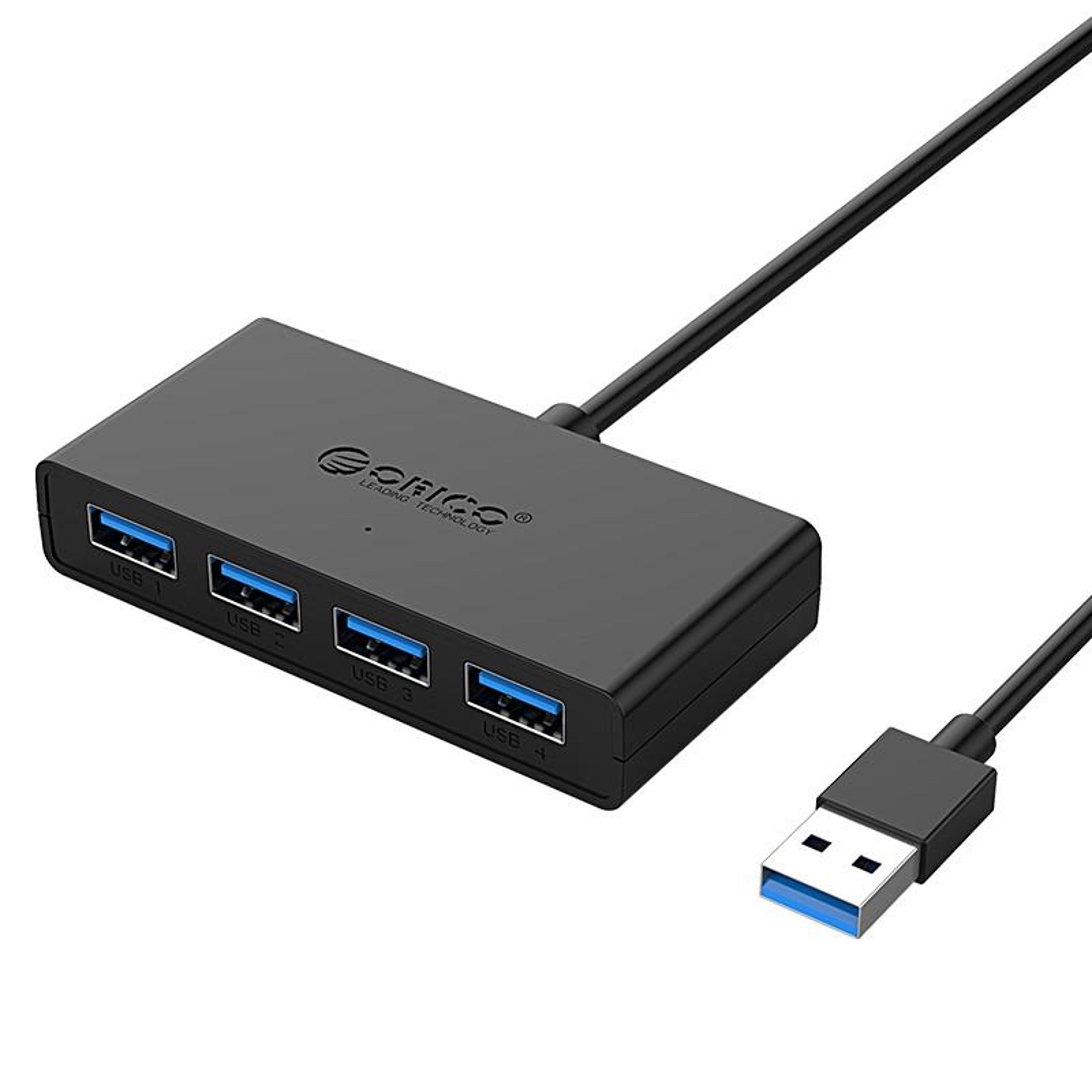 orico 4-port usb 3.0 hub with power support & 100cm cable for fast device expansion