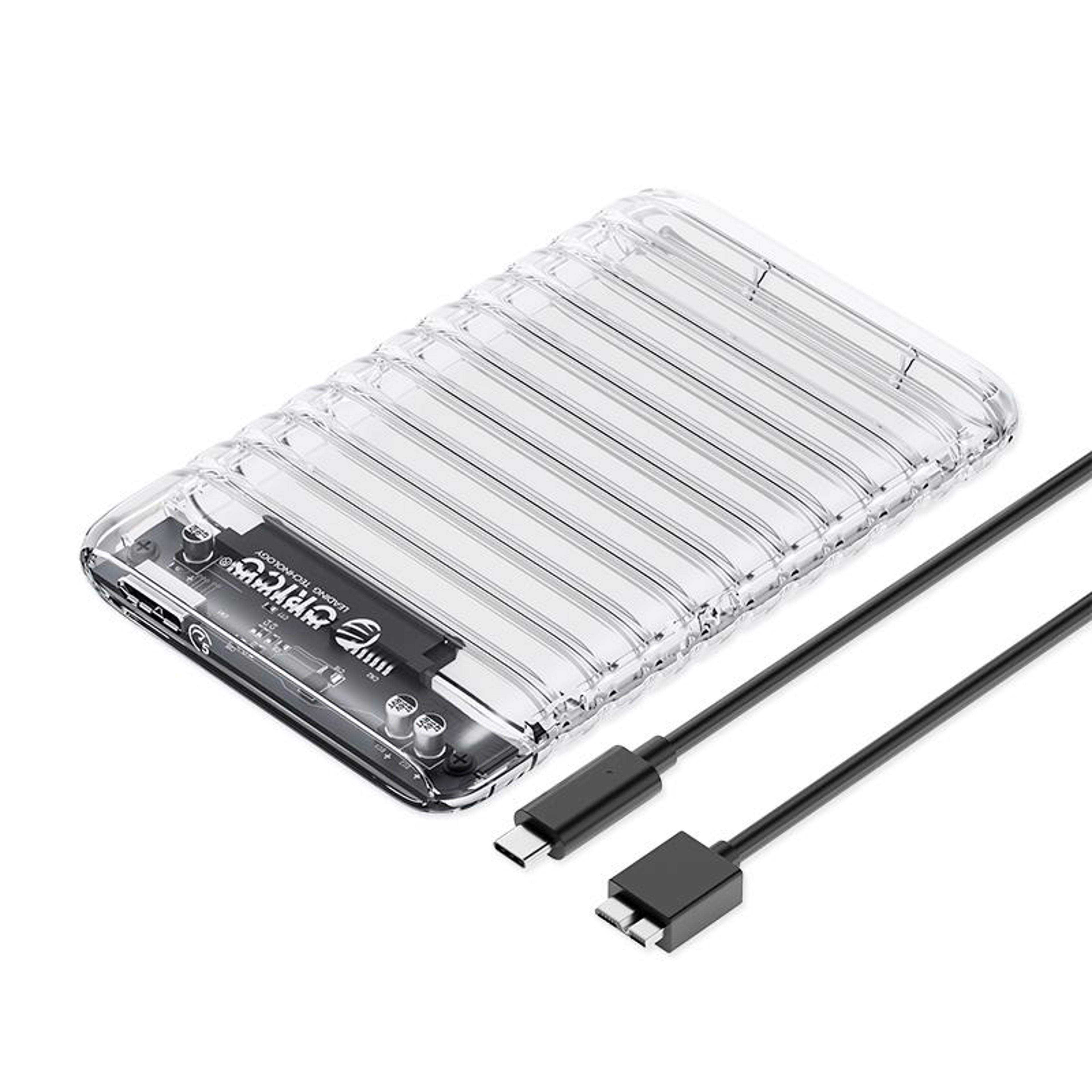 orico transparent usb 3.0 sata ssd enclosure for 2.5 inch hard drives up to 6tb