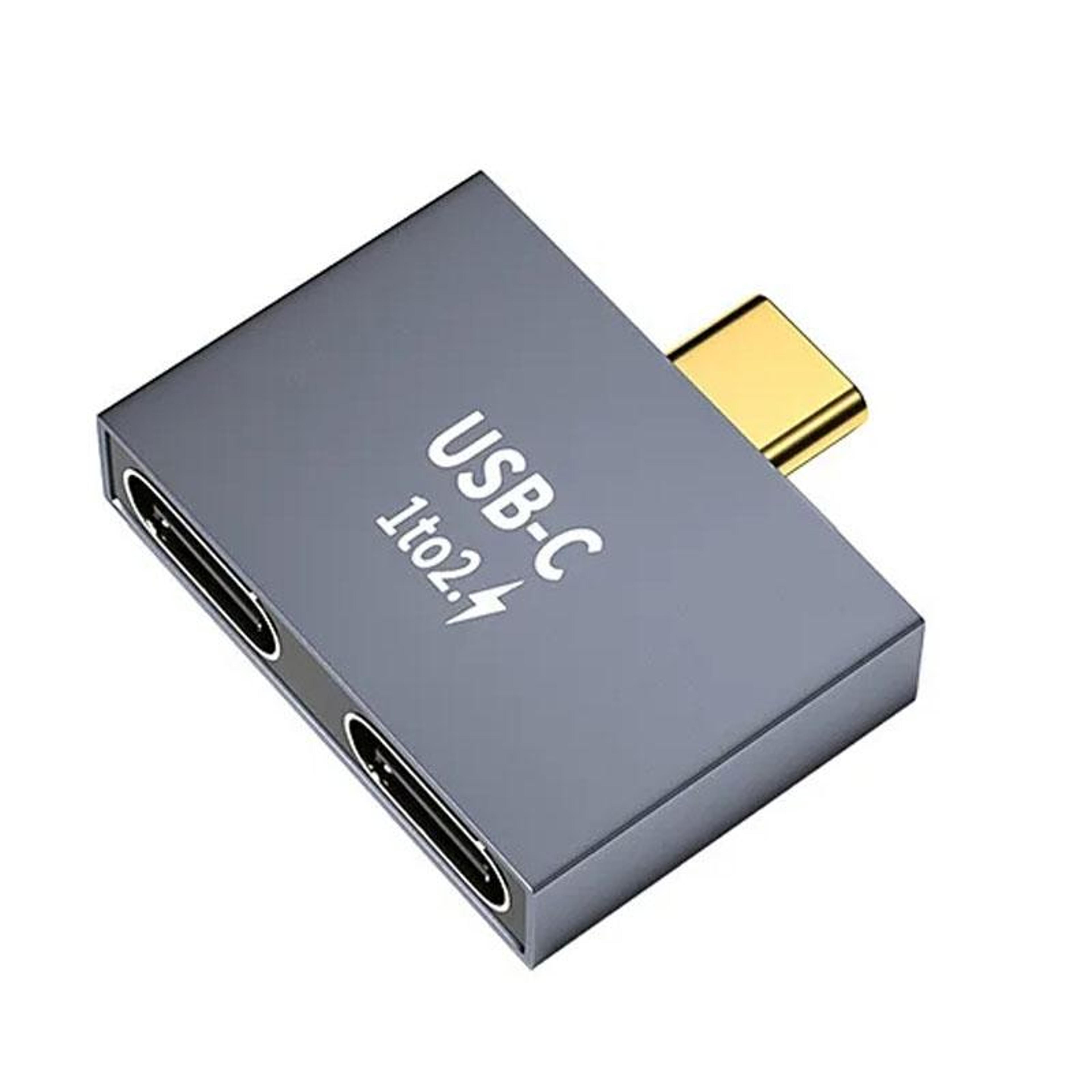 2-in-1 usb-c docking adapter dual type-c charging & data transfer connector