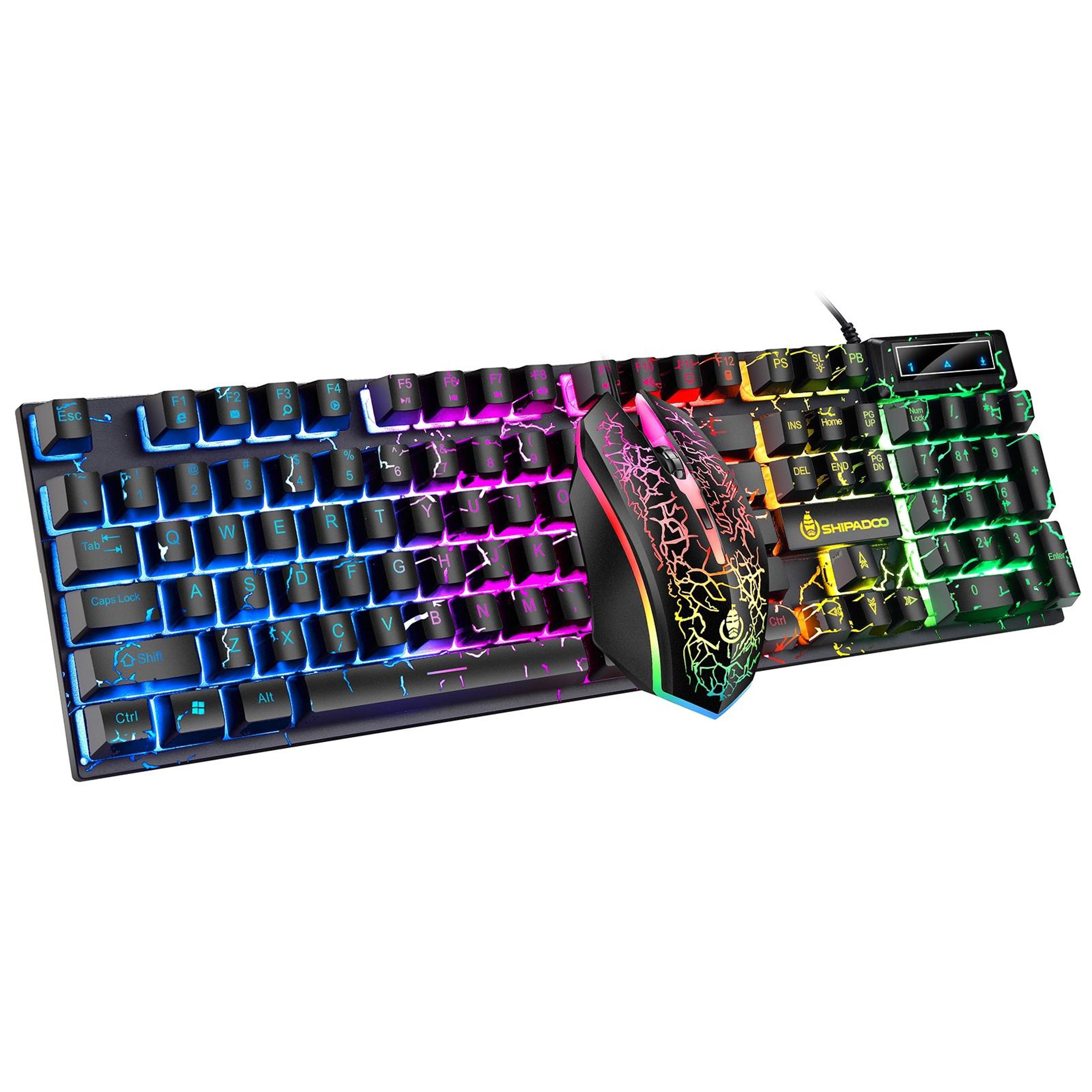 lumistrike rgb gaming keyboard and mouse combo with floating keys & usb connectivity