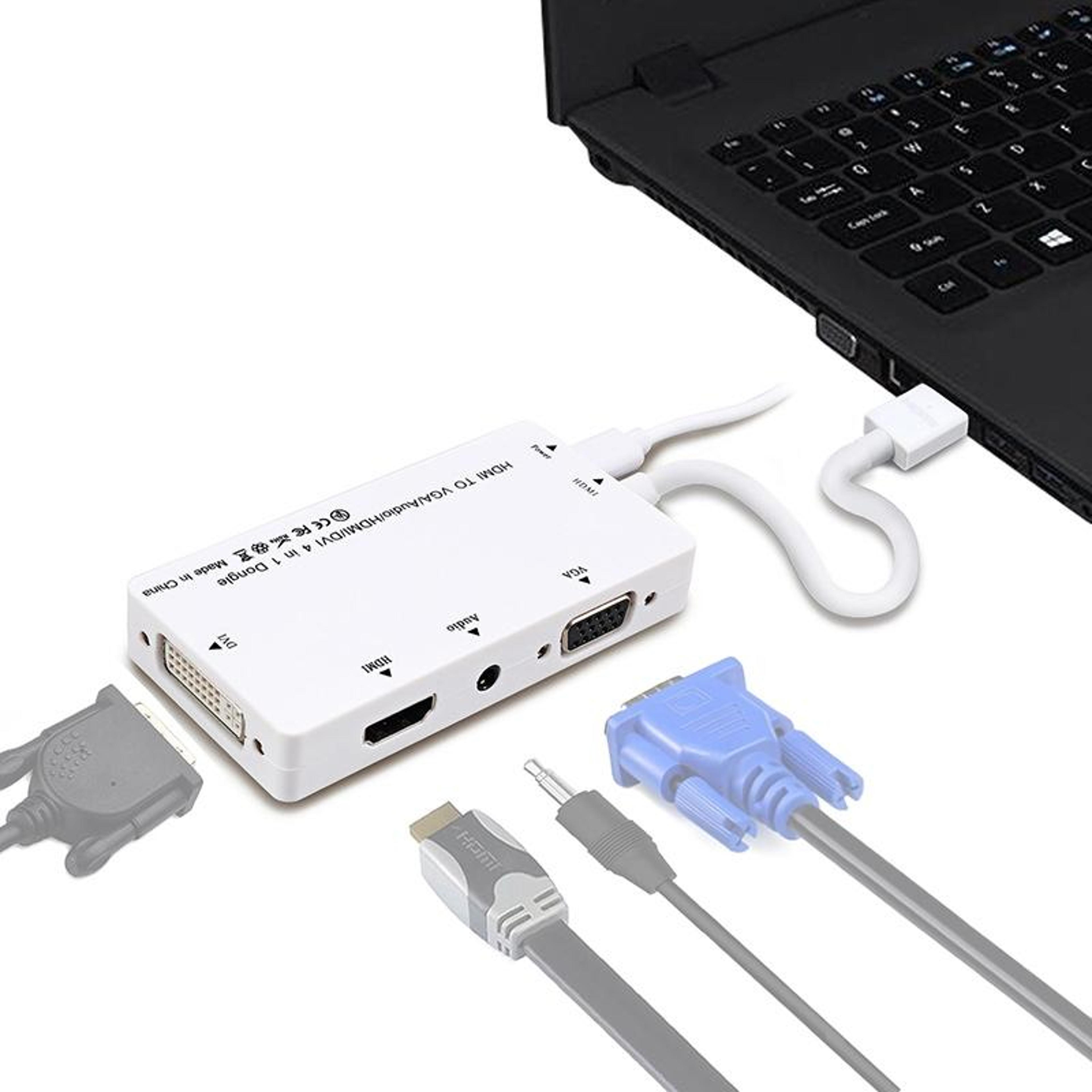 cabledeconn 3-in-1 hdmi to vga dvi adapter cable for hdtv, monitor & pc display