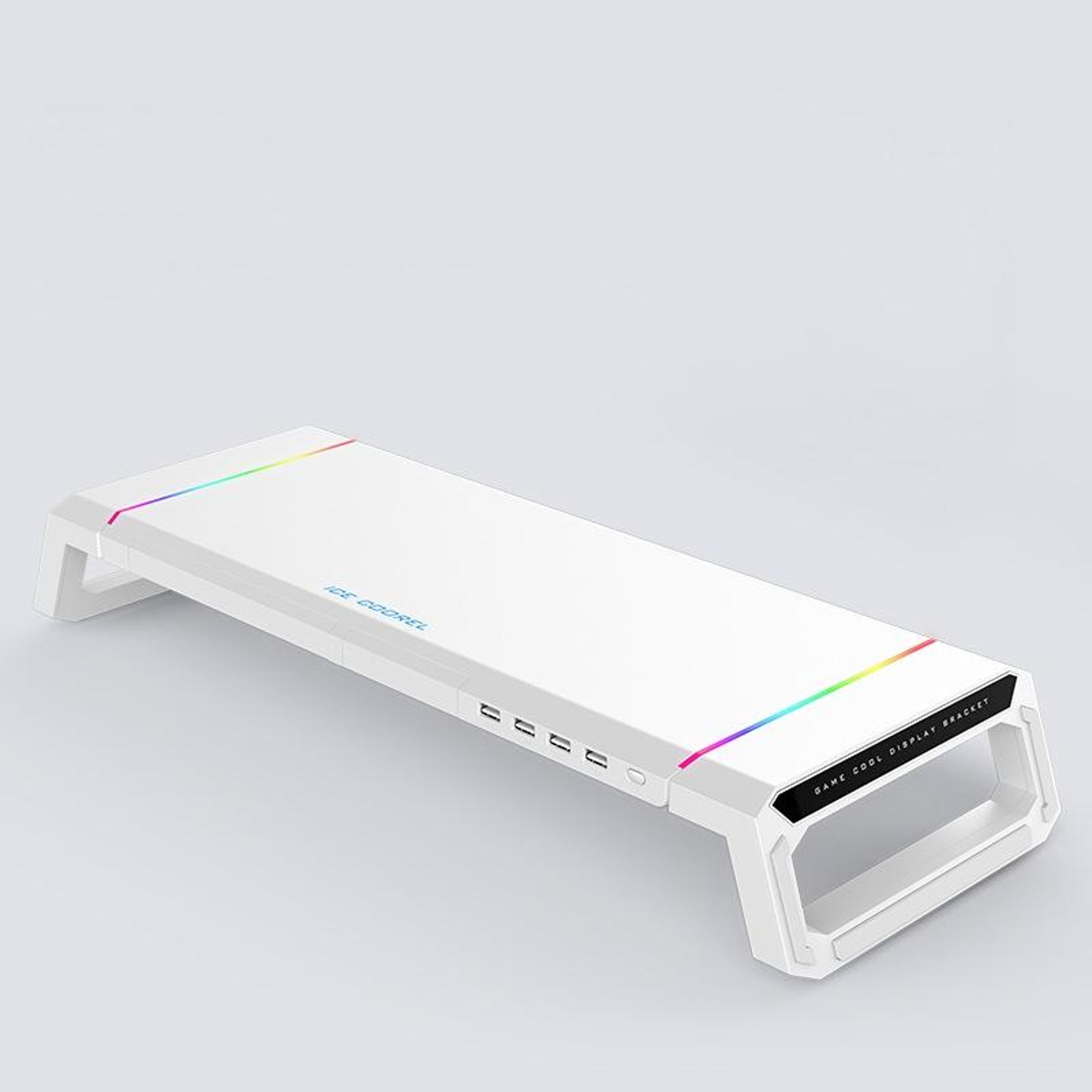 ice coorel rgb laptop stand with usb hub & ergonomic monitor stand riser