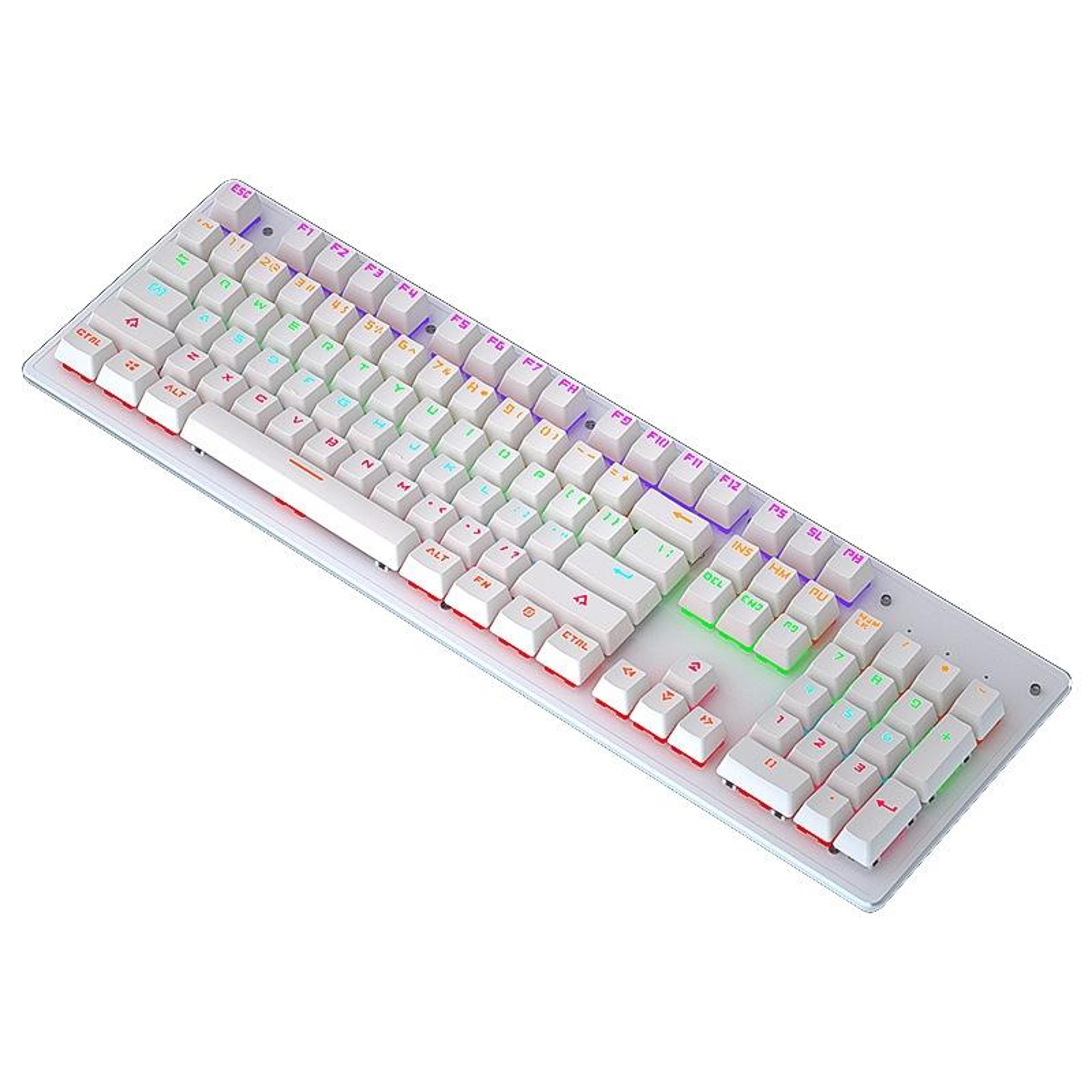leaven k880 rgb mechanical gaming keyboard – 104-key wired usb green switch keyboard