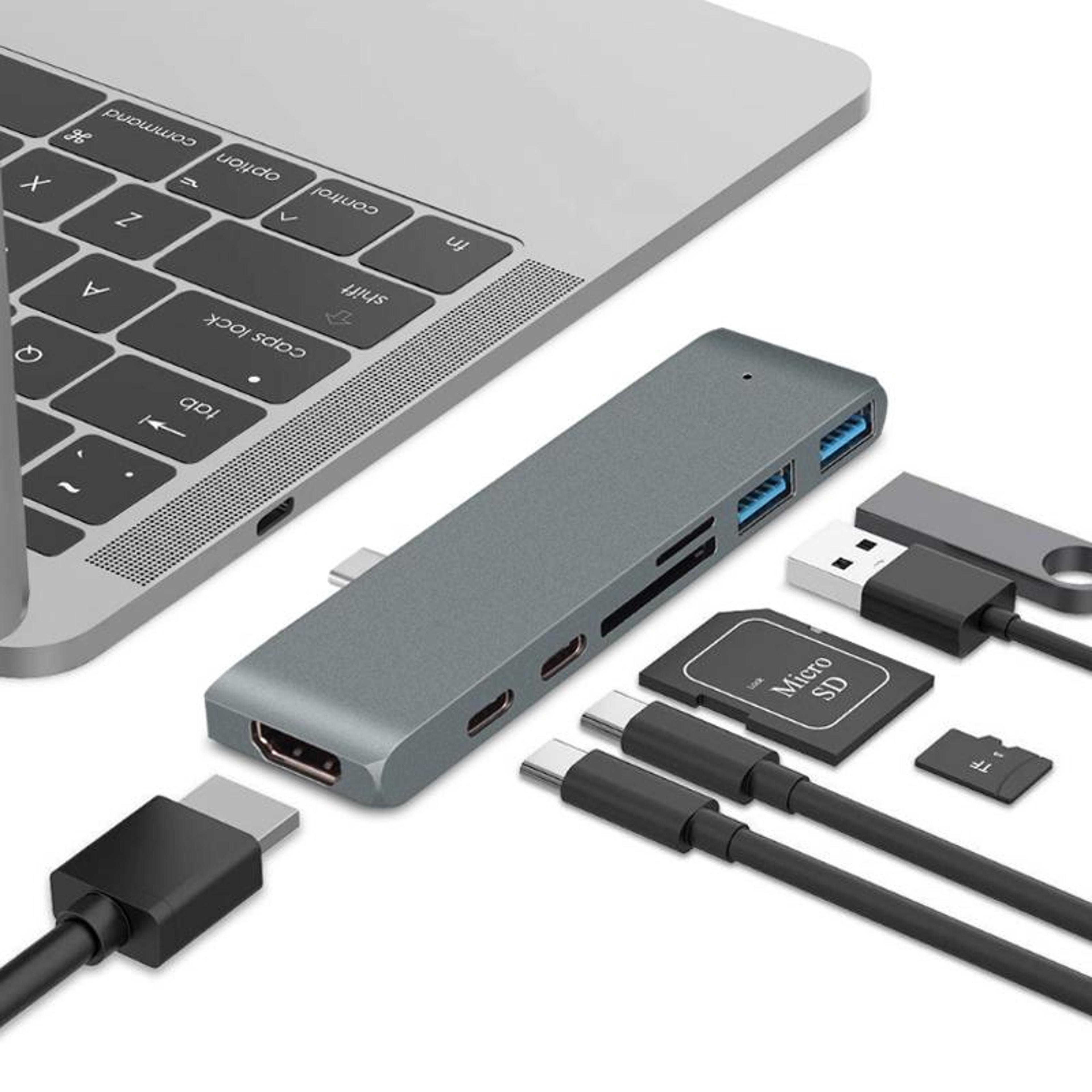 4k usb-c hub docking station with hdmi, sd/tf card reader & fast charging for macbook pro