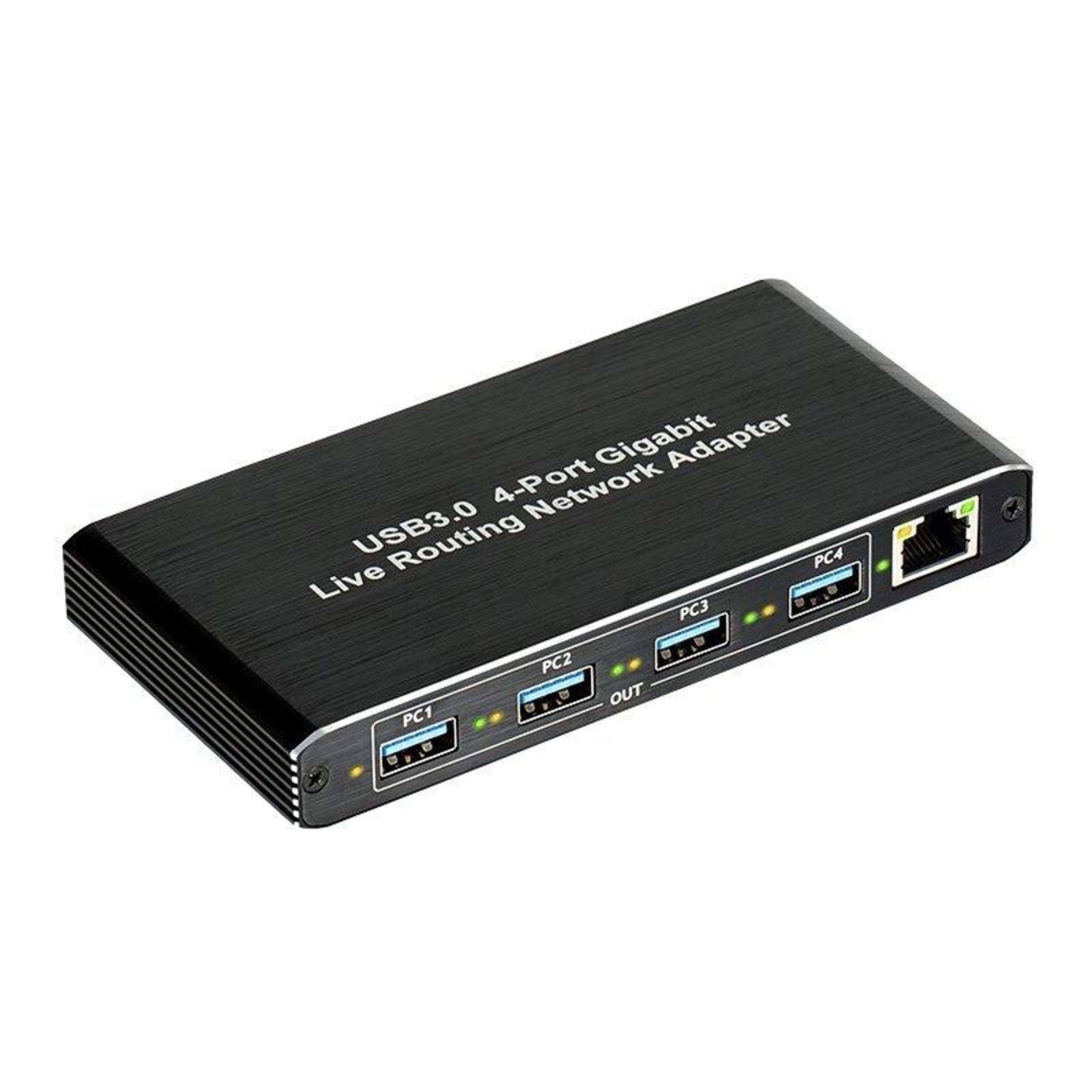 4-port gigabit ethernet adapter usb 3.0 network hub for pcs, laptops & gaming consoles