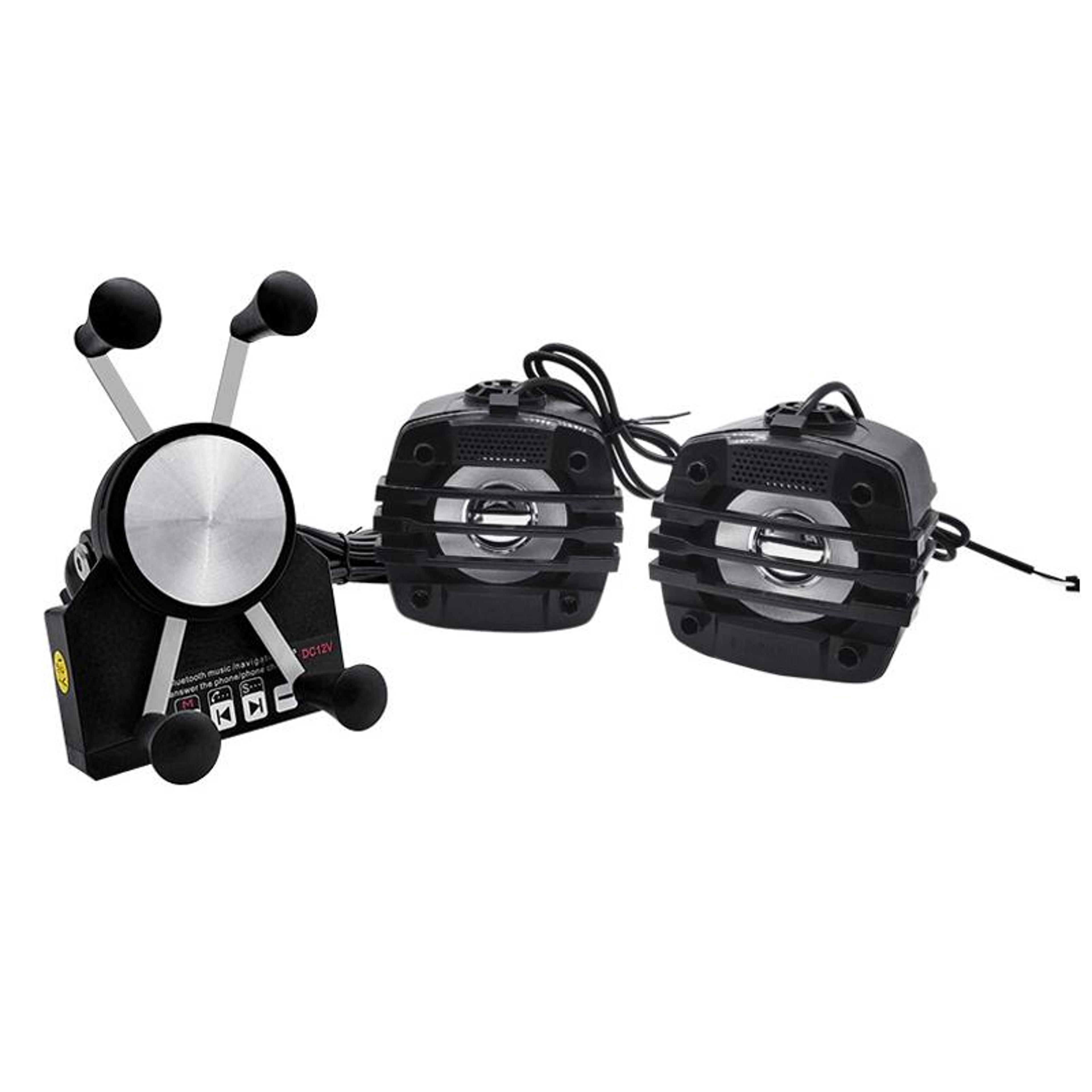 ridecharge pro bluetooth motorcycle phone mount & usb charging speaker system