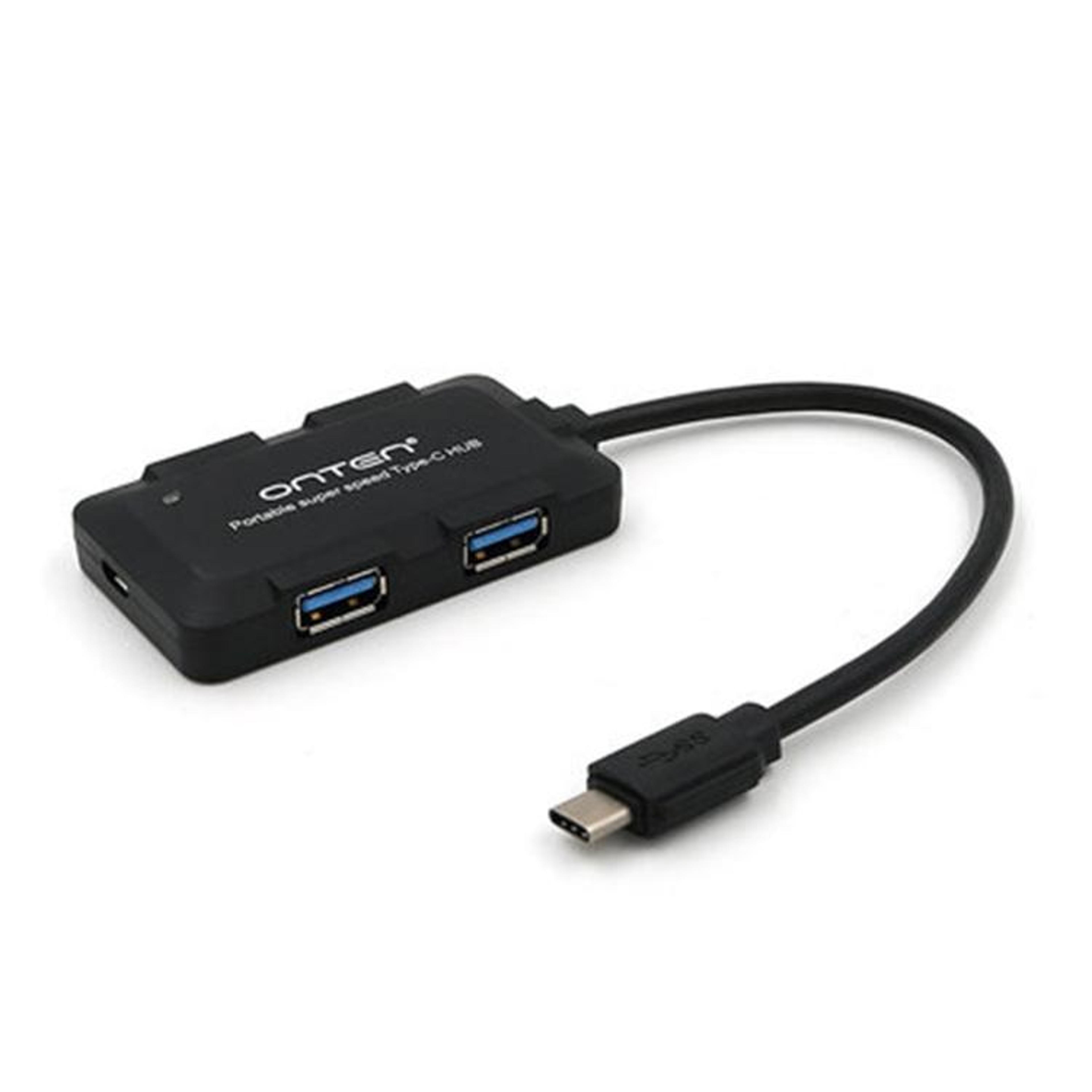 onten 4-port usb 3.0 hub portable docking station for laptop, pc & type-c devices