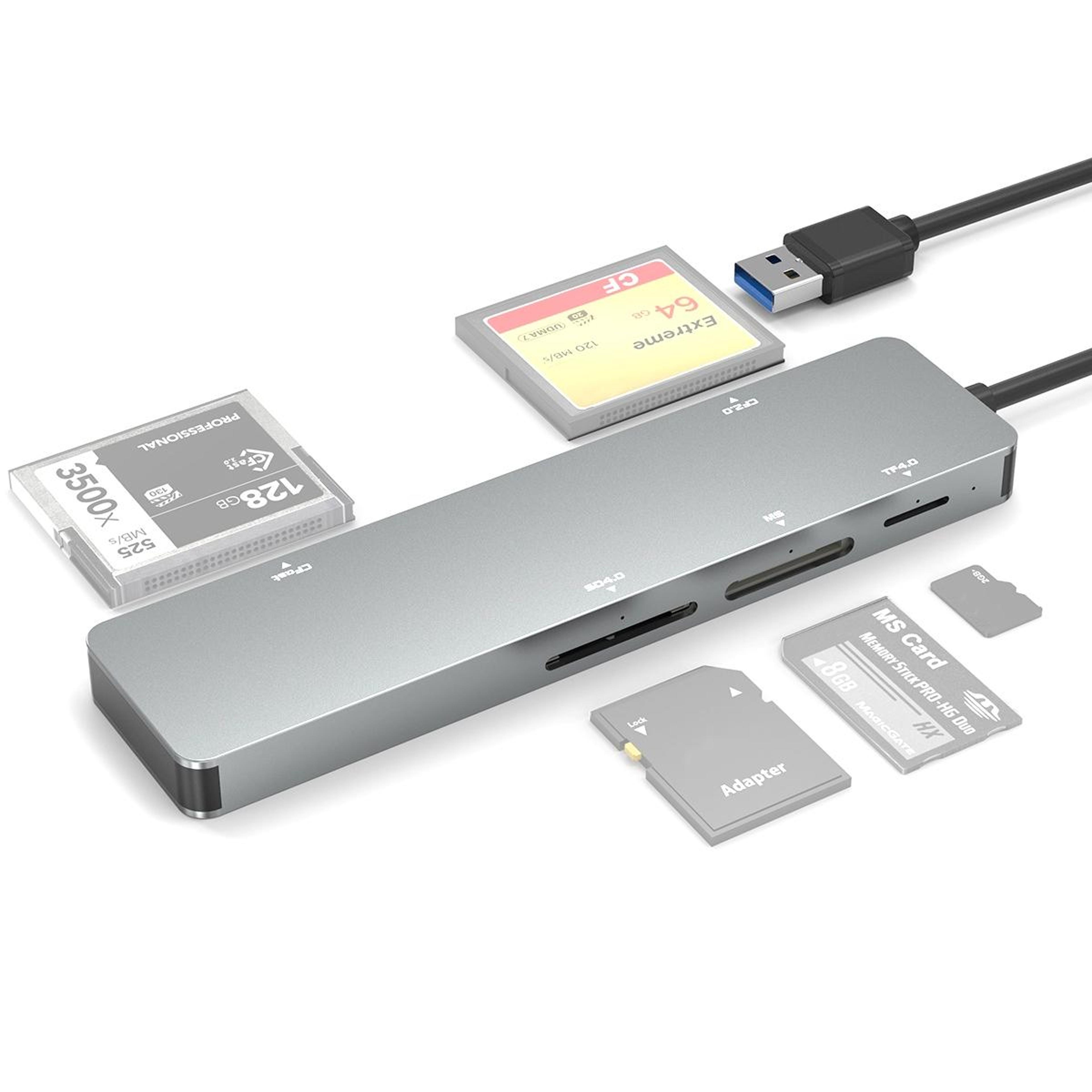 rocketek usb 3.0 multi card reader 5 in 1 cfast sd cf tf memory card reader