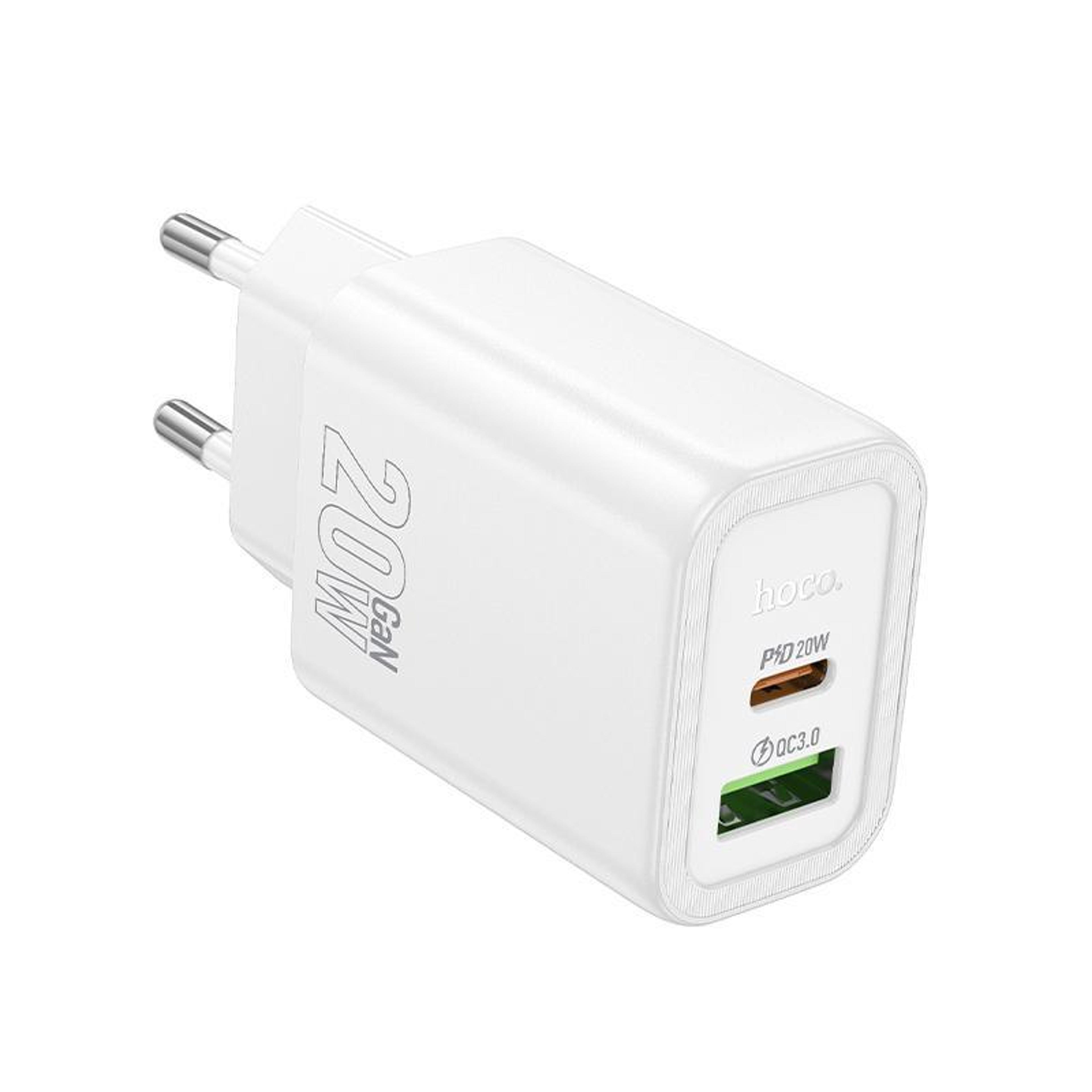 hoco n61 20w usb c charger with pd qc 3.0 dual port fast charging adapter