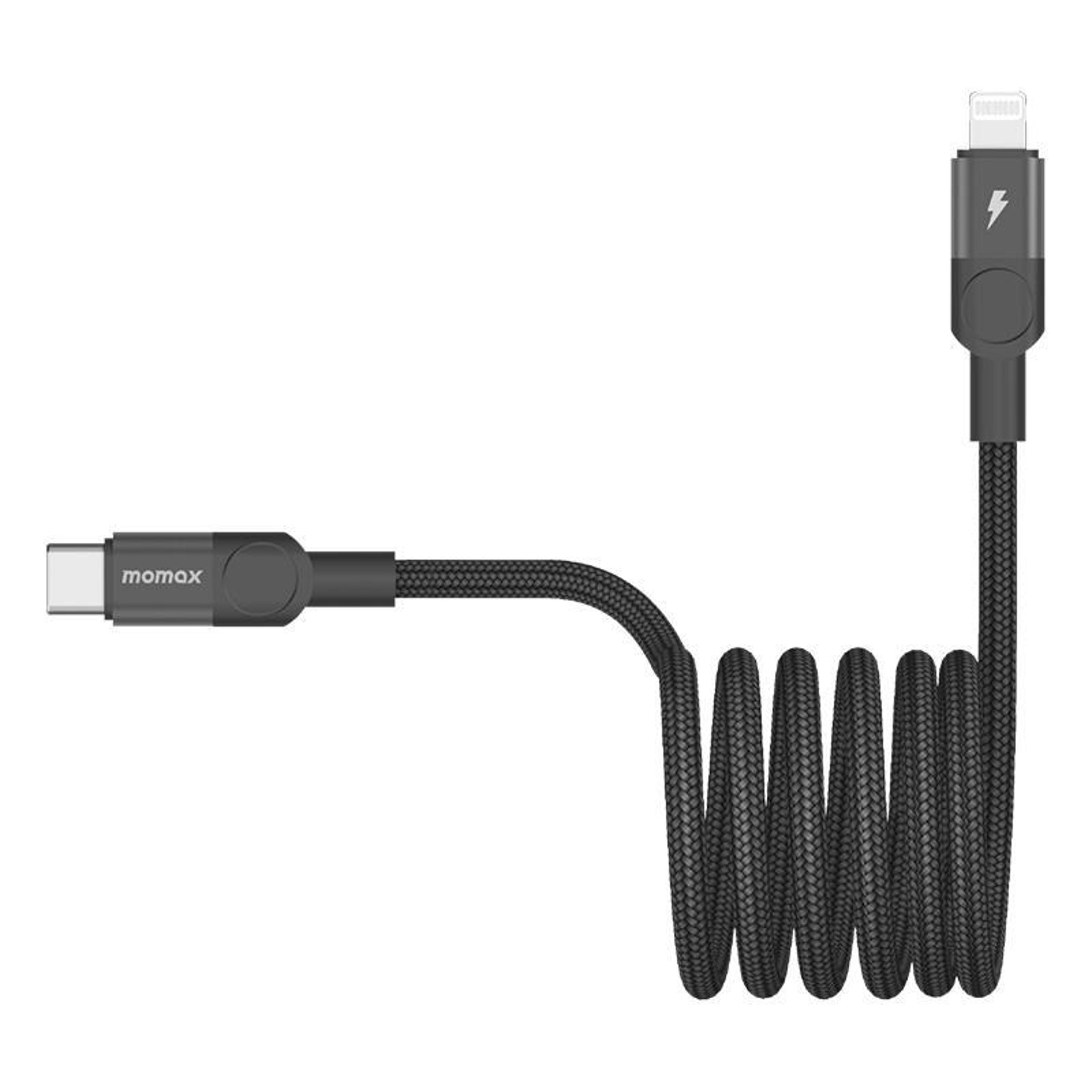 momax mag link 60w usb c to lightning cable mfi magnetic braided fast charging cable 1m