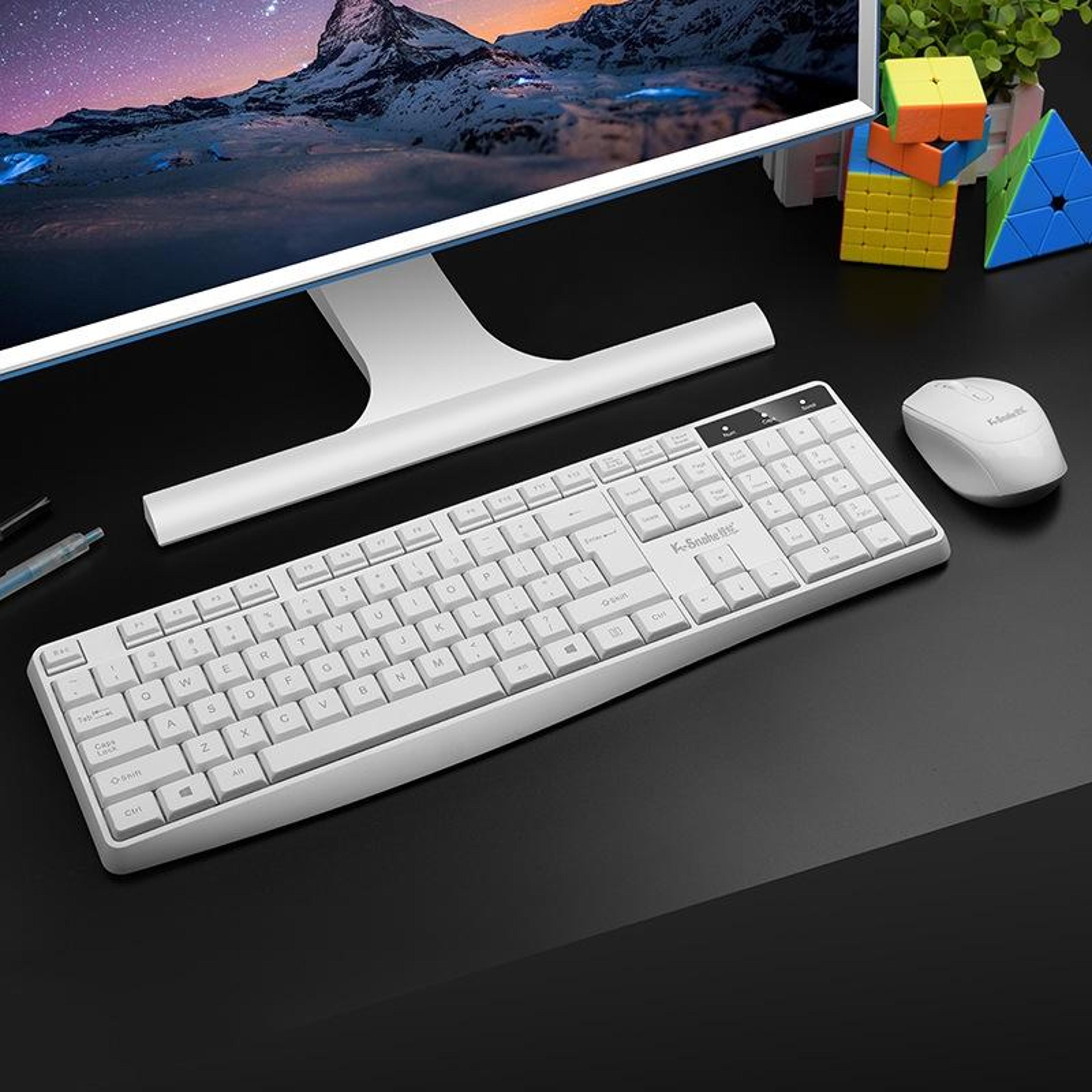 k-snake wk800 wireless keyboard and mouse combo with 2.4g usb receiver for office & laptop