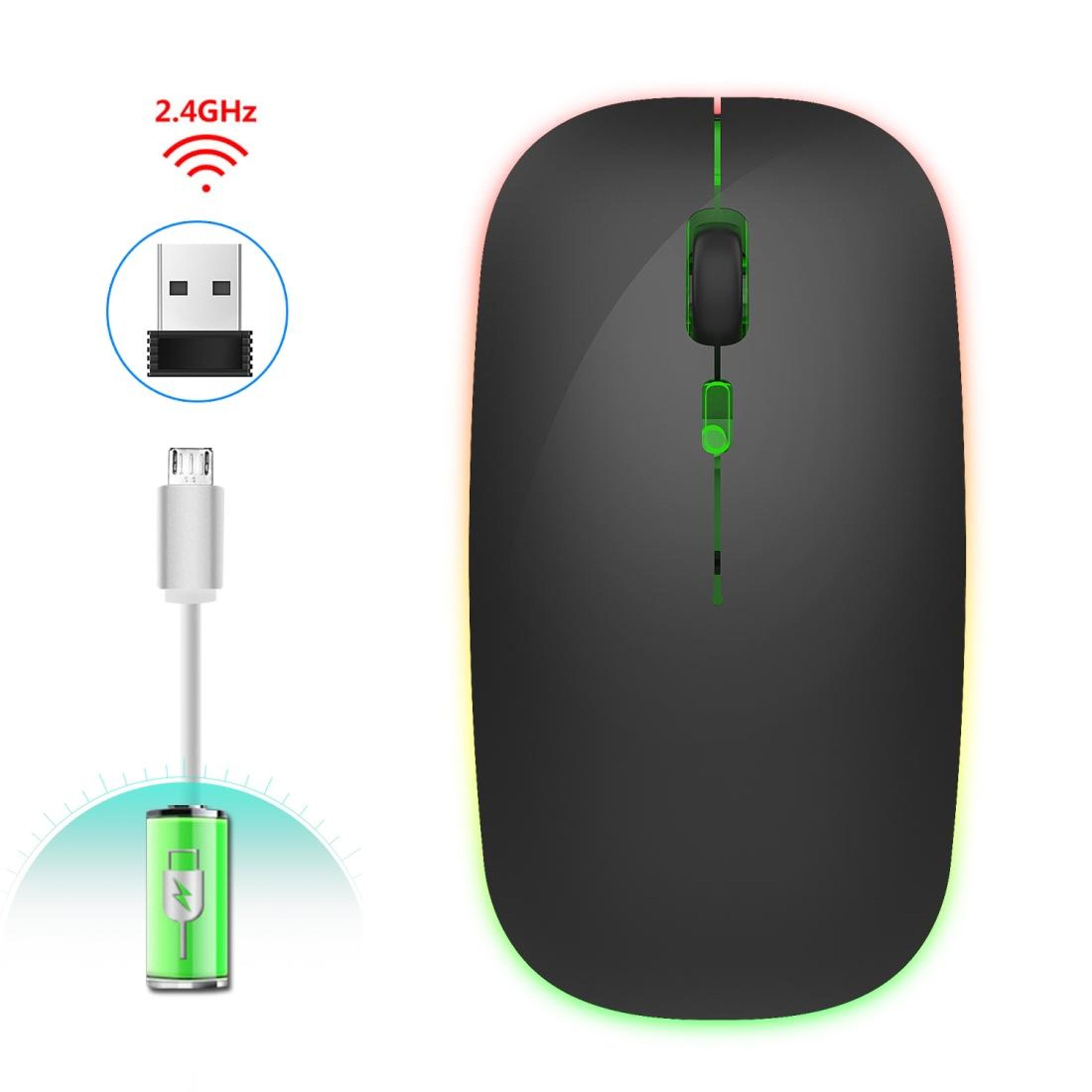 hxsj m40 wireless silent mouse rechargeable 2.4g ergonomic office mouse with adjustable dpi