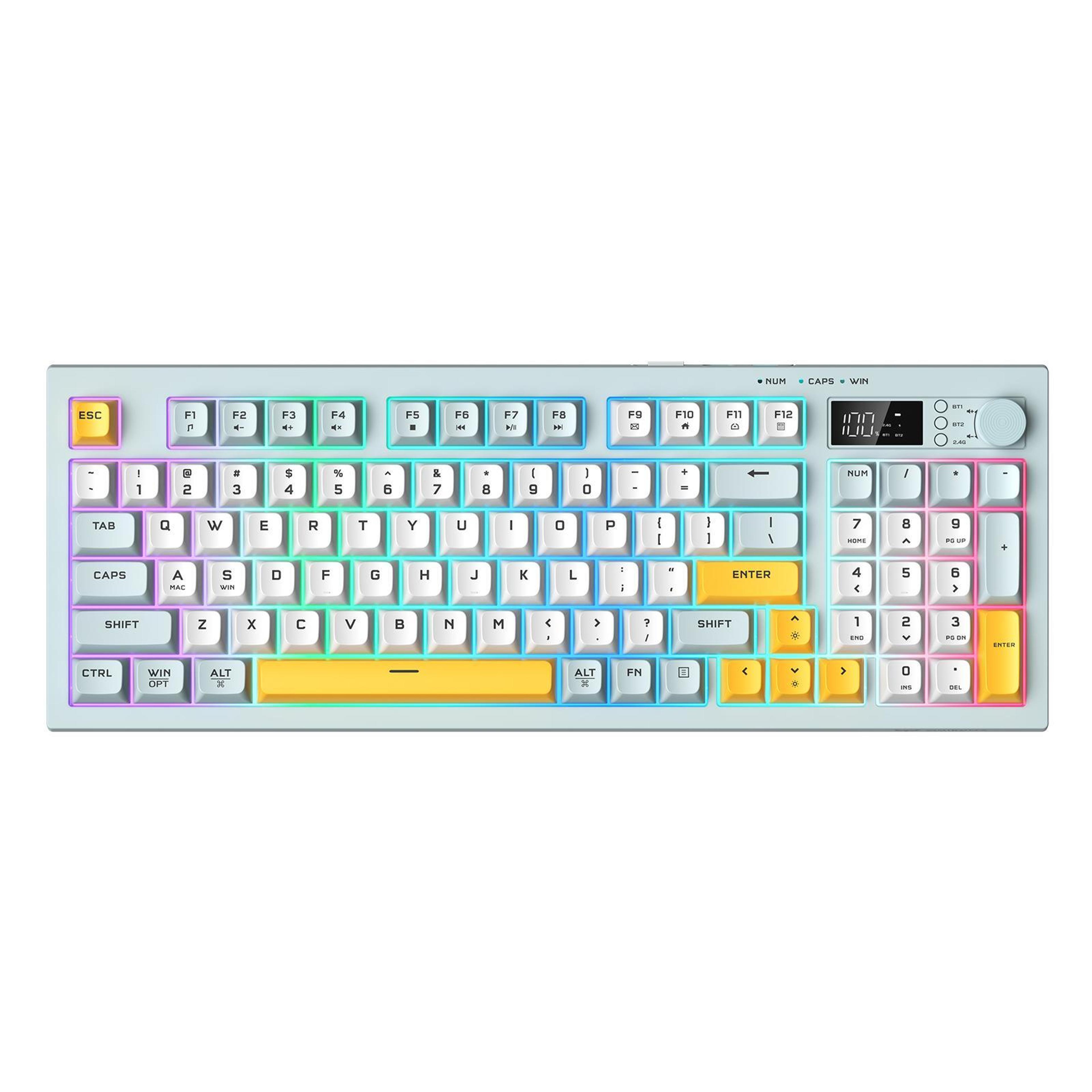 onikuma g80 wireless gaming keyboard bluetooth tri mode rgb backlit silent membrane keyboard