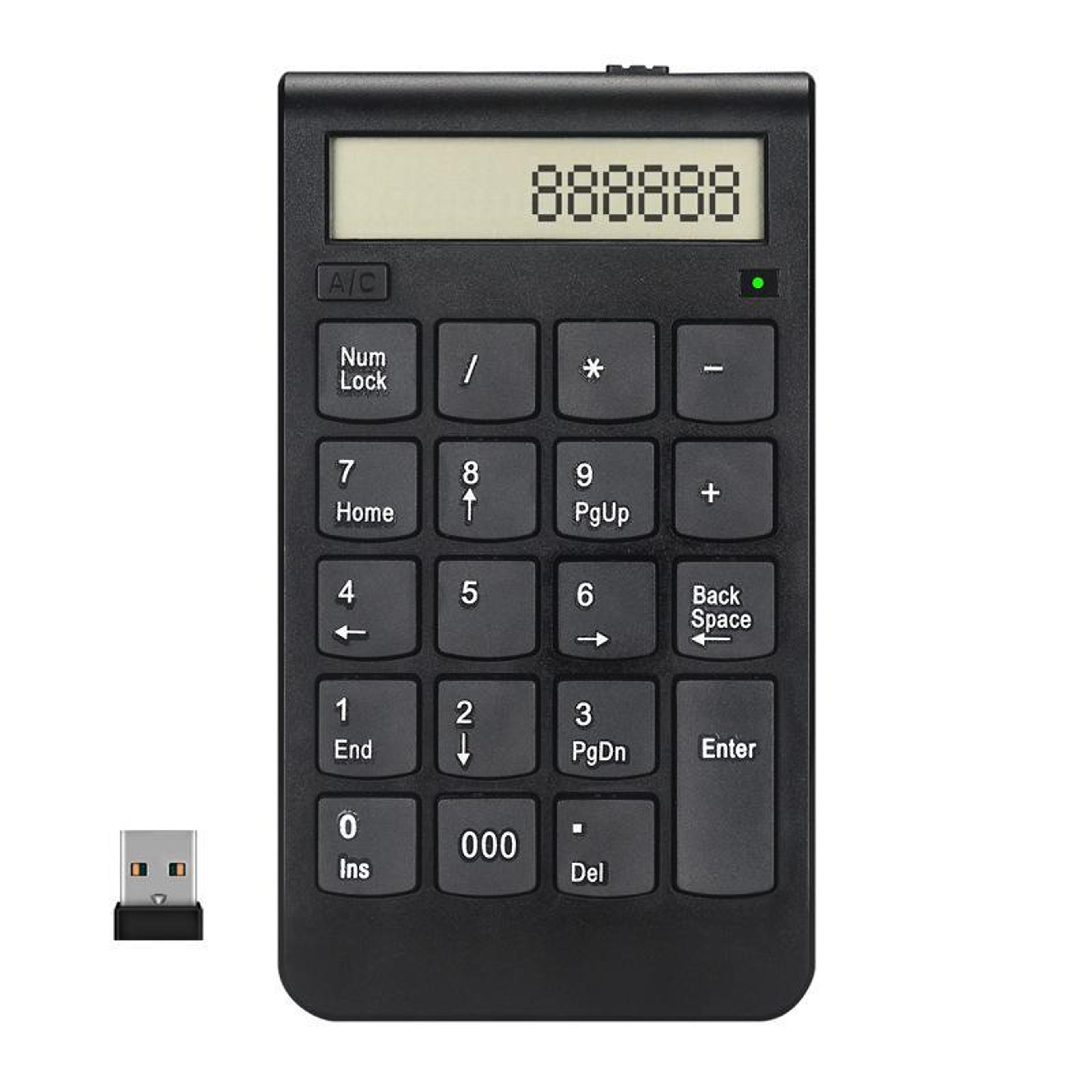 rechargeable wireless numeric keypad with display 2.4g usb numeric keyboard for office cashier laptop