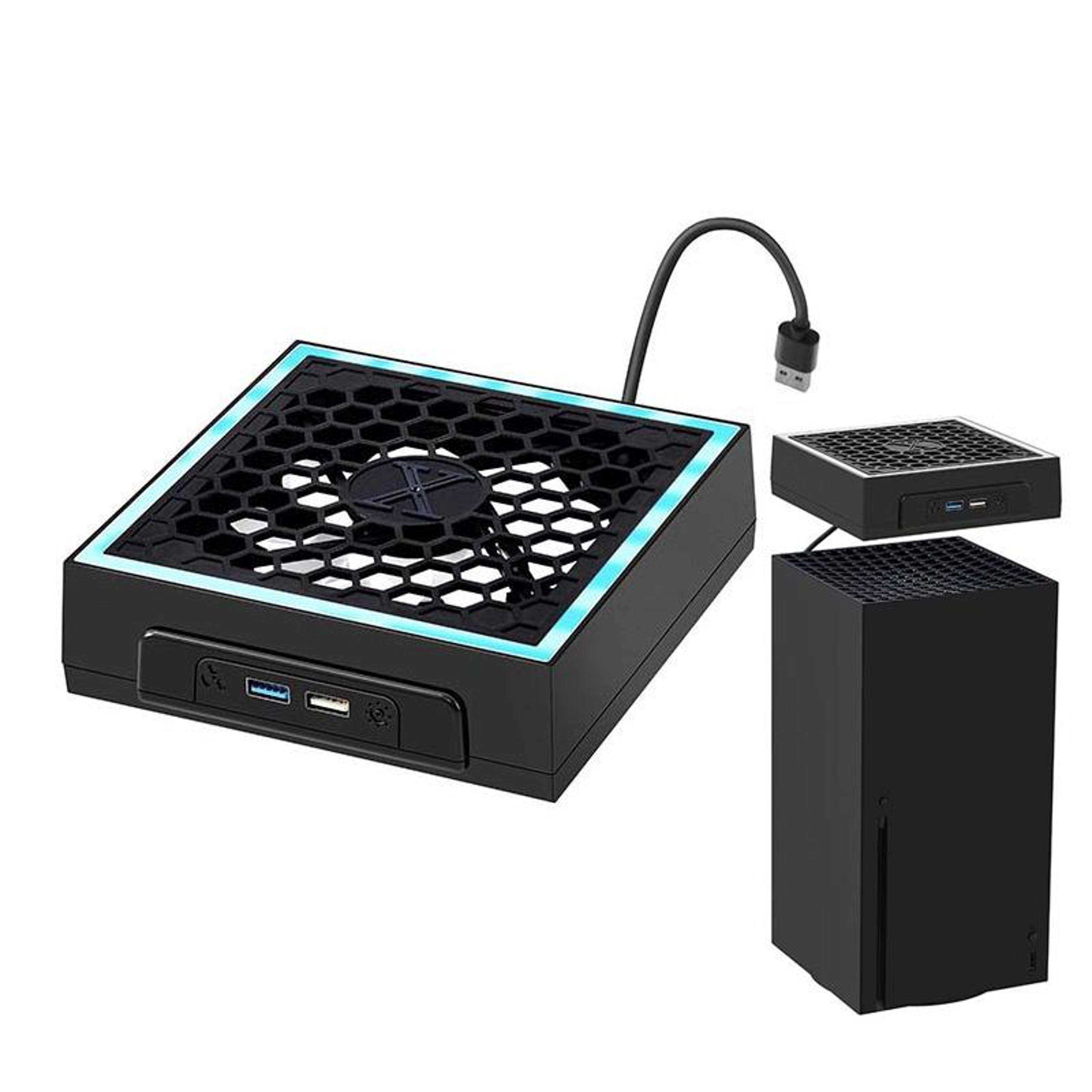 xbox series x cooling fan with rgb lights 3 speed adjustable console cooler