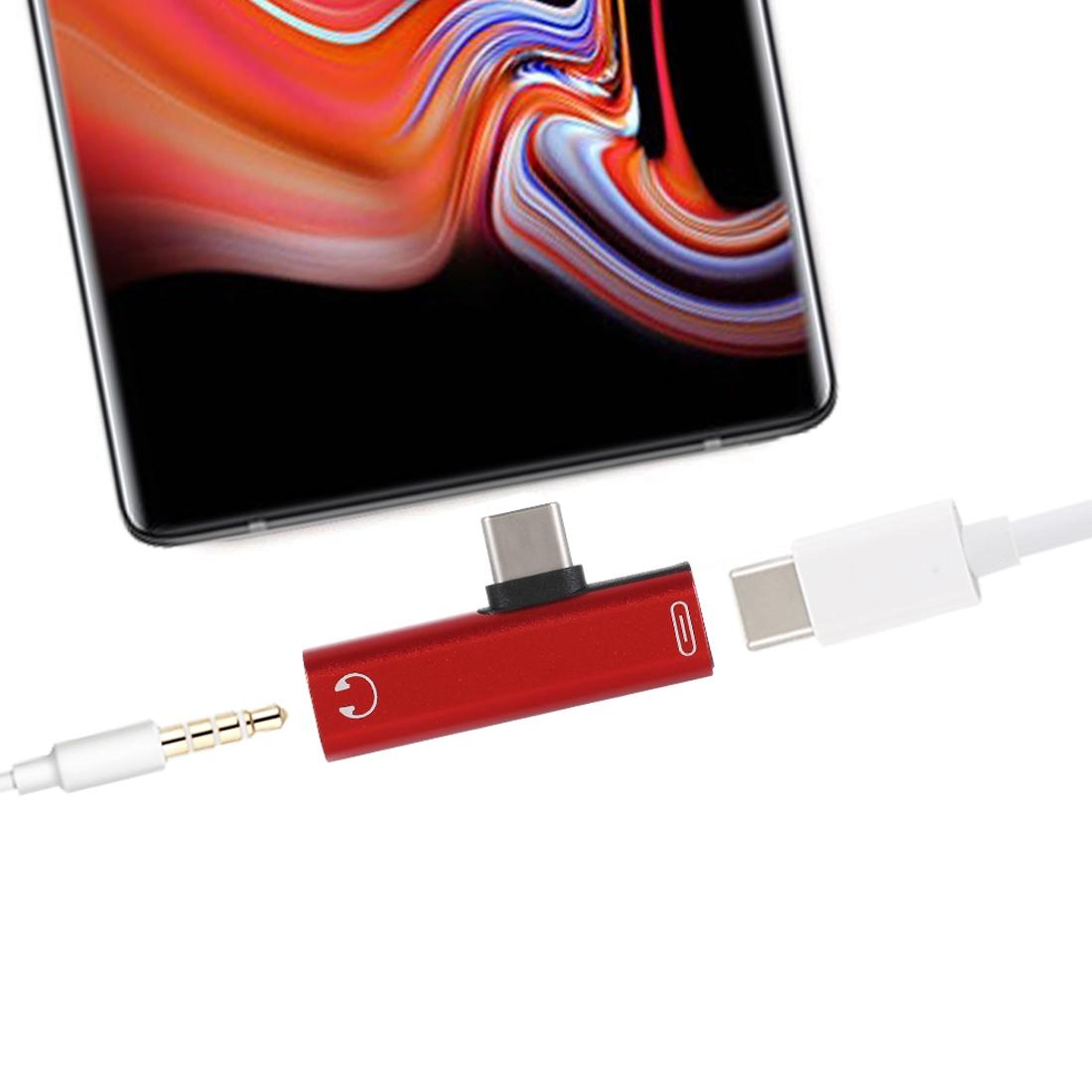 2 in 1 usb c to 3.5mm adapter with type c charging port fast charge audio splitter