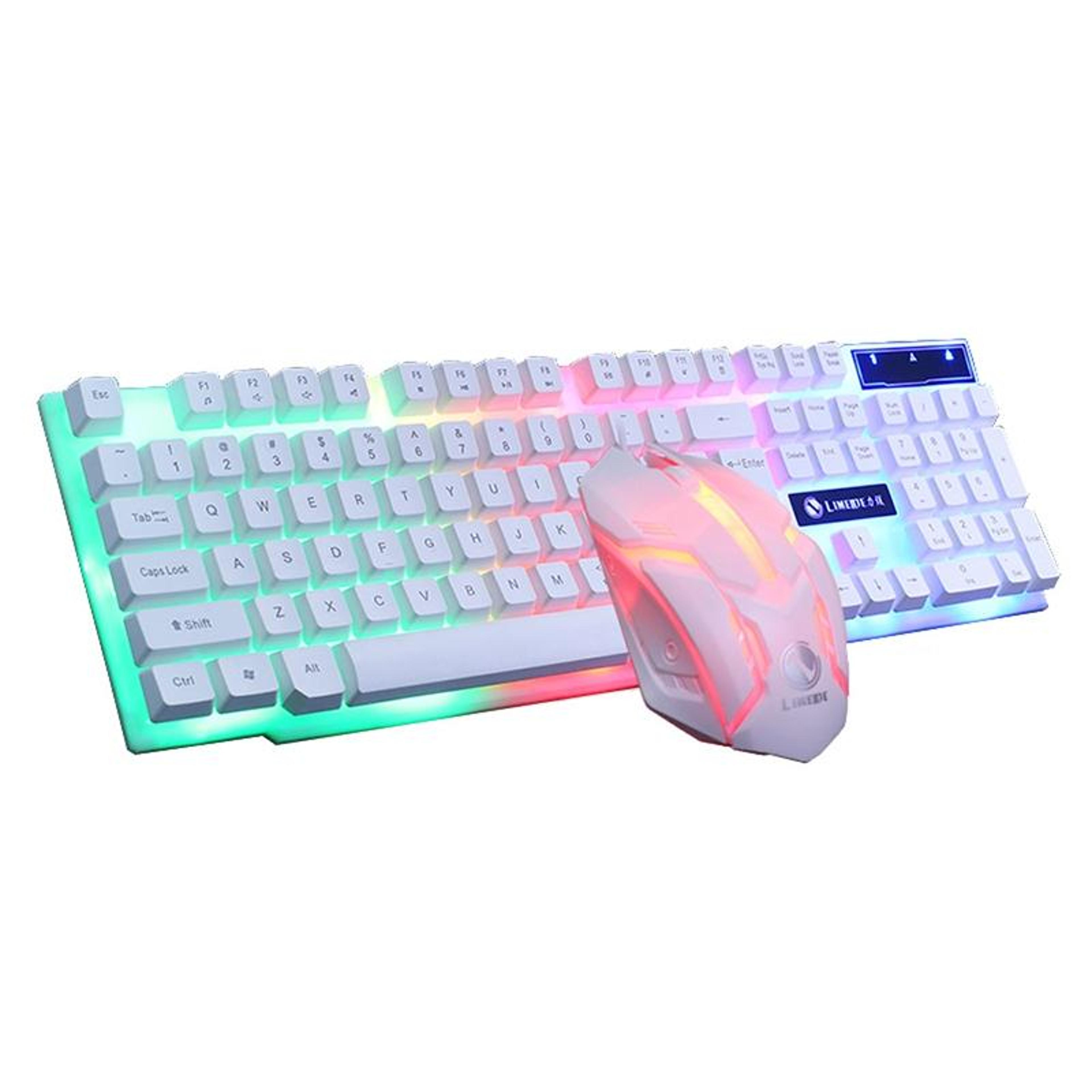 limeide gtx300 gaming keyboard and mouse combo with rainbow backlit keyboard and 1600 dpi usb mouse