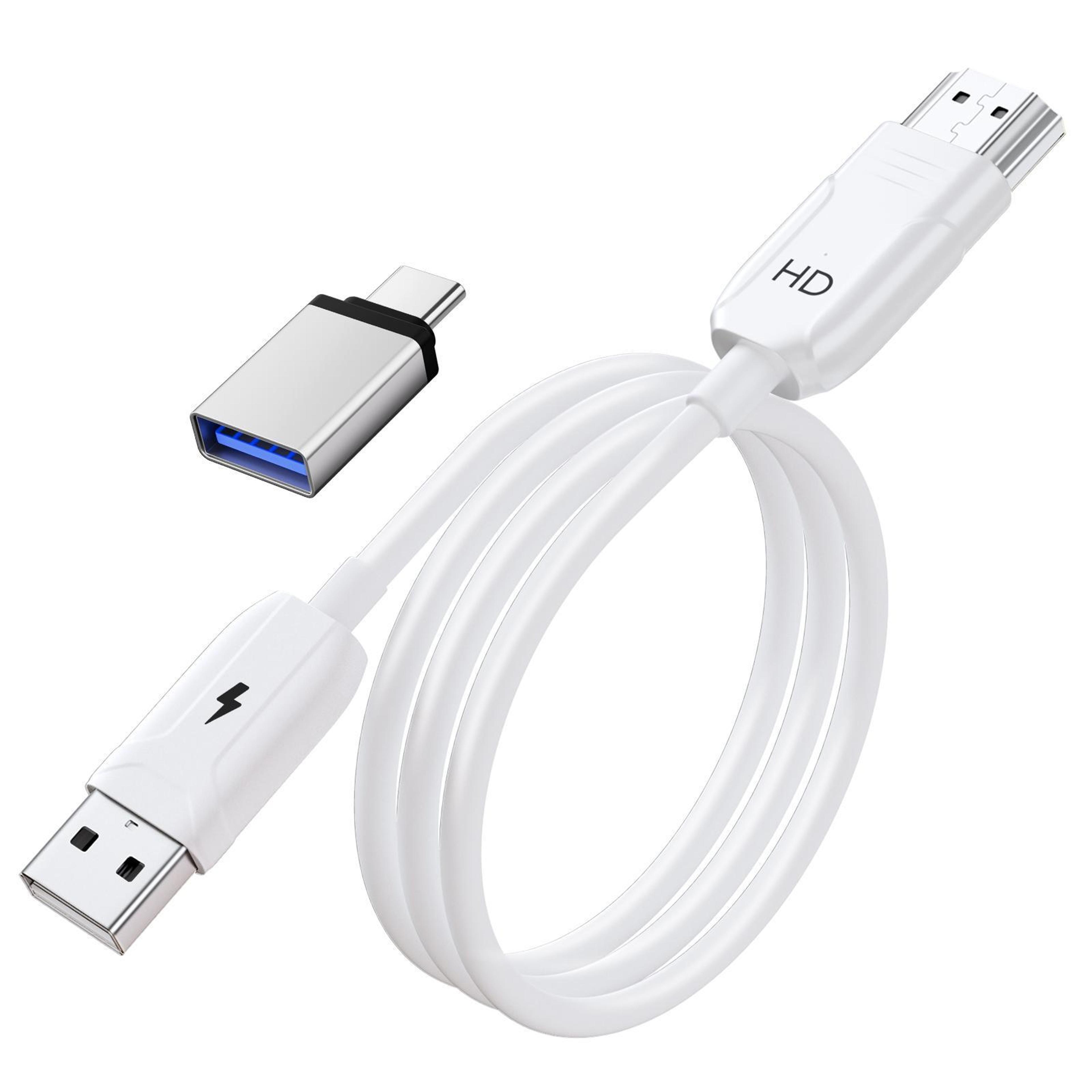 usb to hdmi adapter hd screen mirroring cable plug and play hdmi converter with usb c adapter 70cm