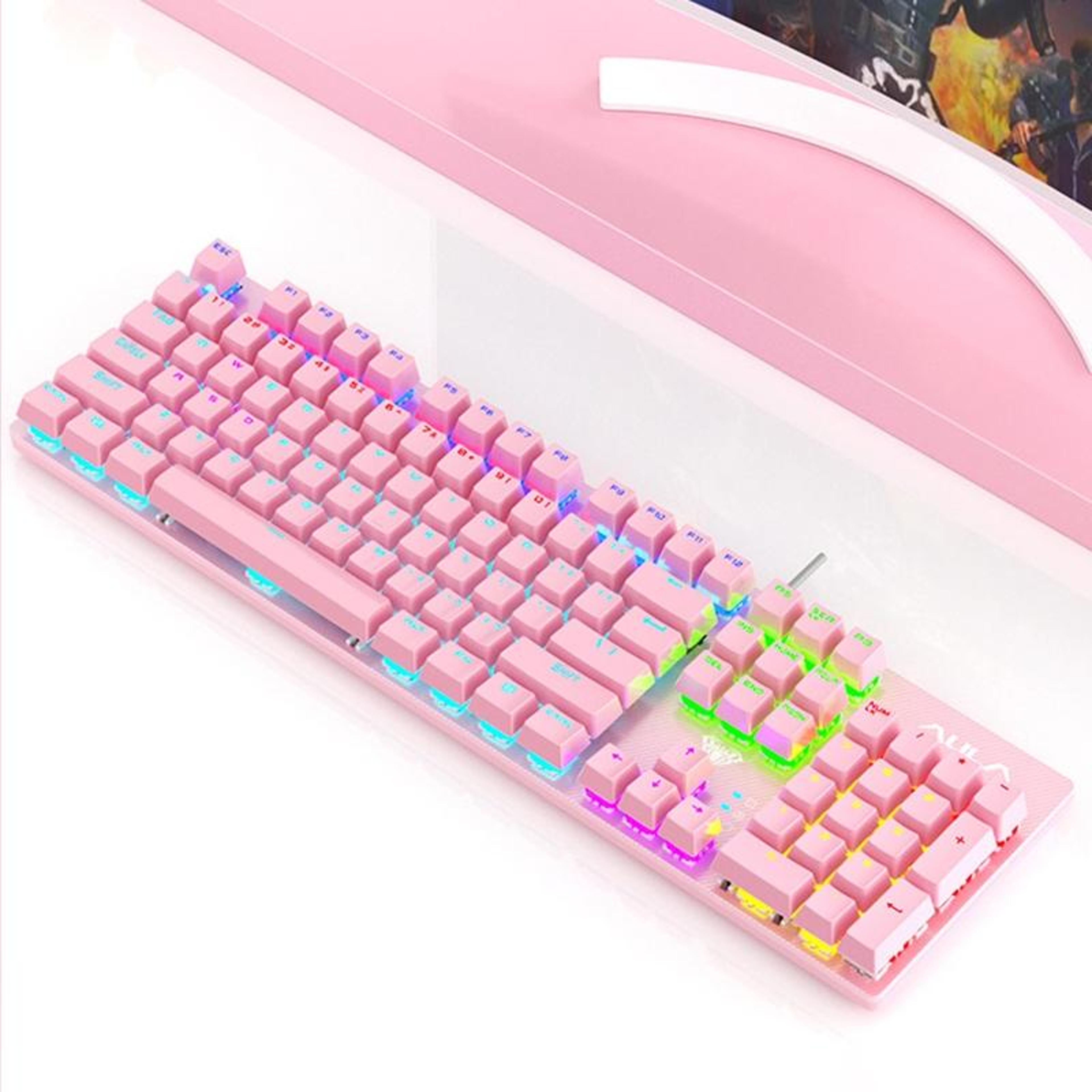 aula s2022 mechanical gaming keyboard usb wired 104 key ergonomic keyboard