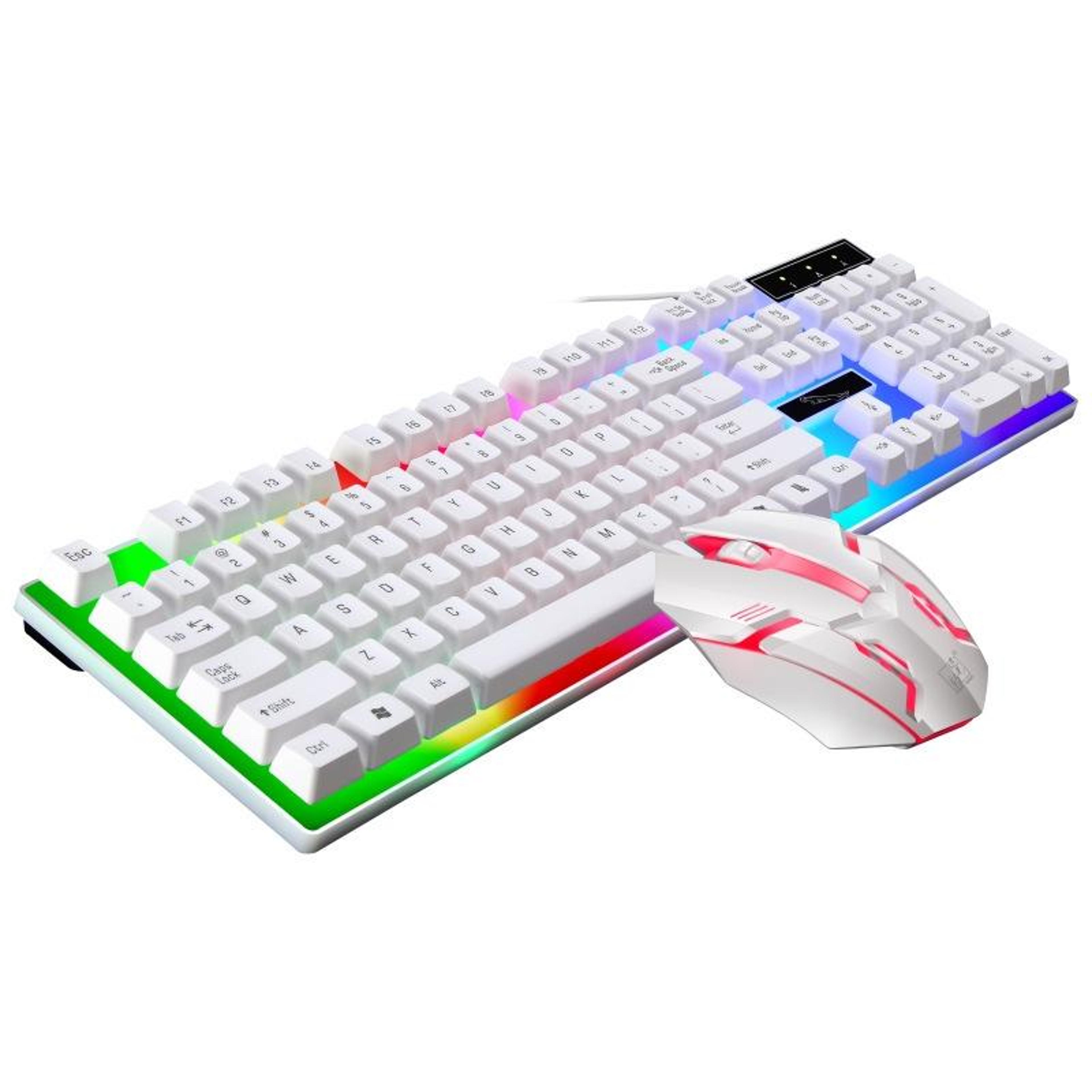 zgb g21b usb wired keyboard and mouse combo with rainbow backlit ergonomic gaming feel
