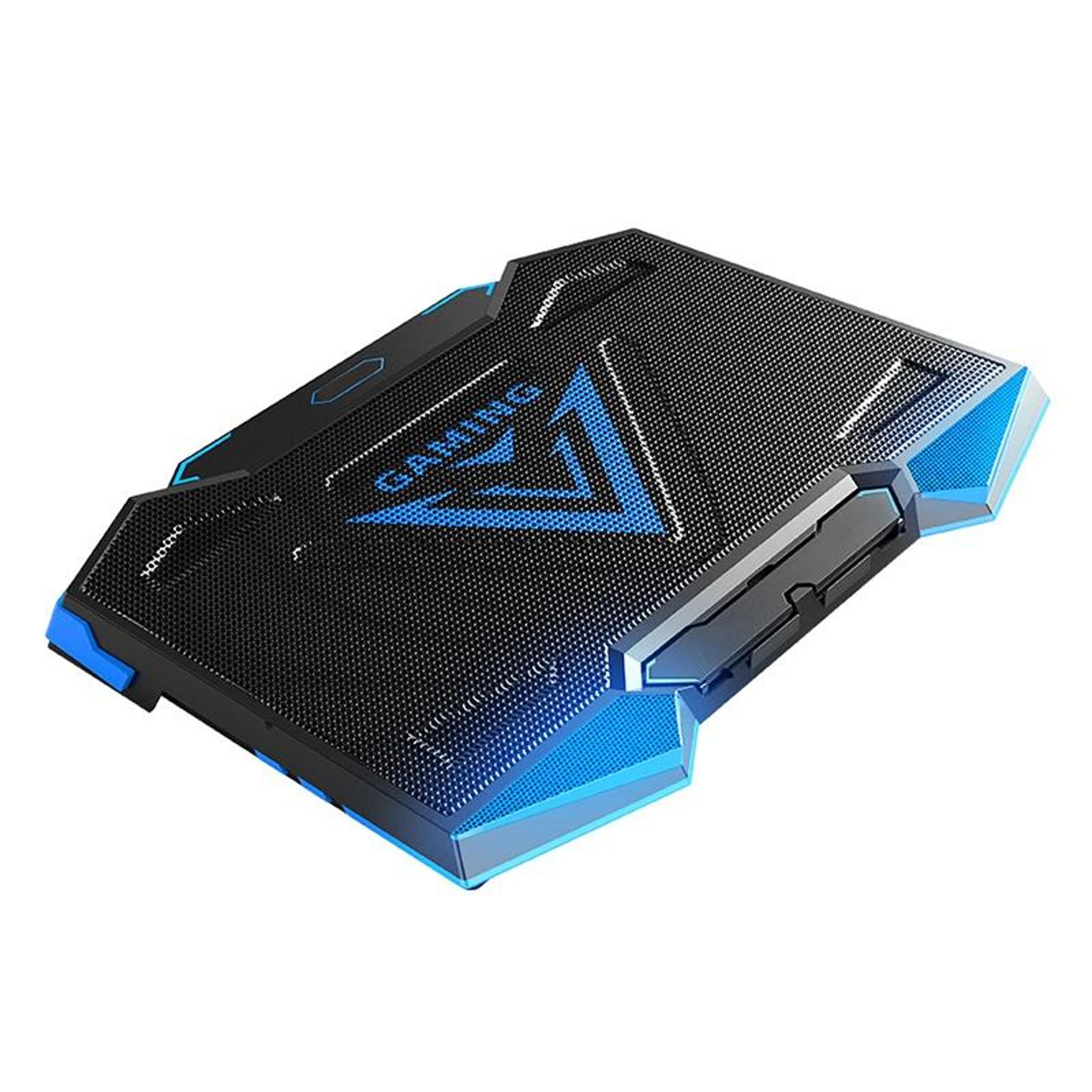 5 fan laptop cooling pad with adjustable stand dual usb ports for up to 18 inch laptops