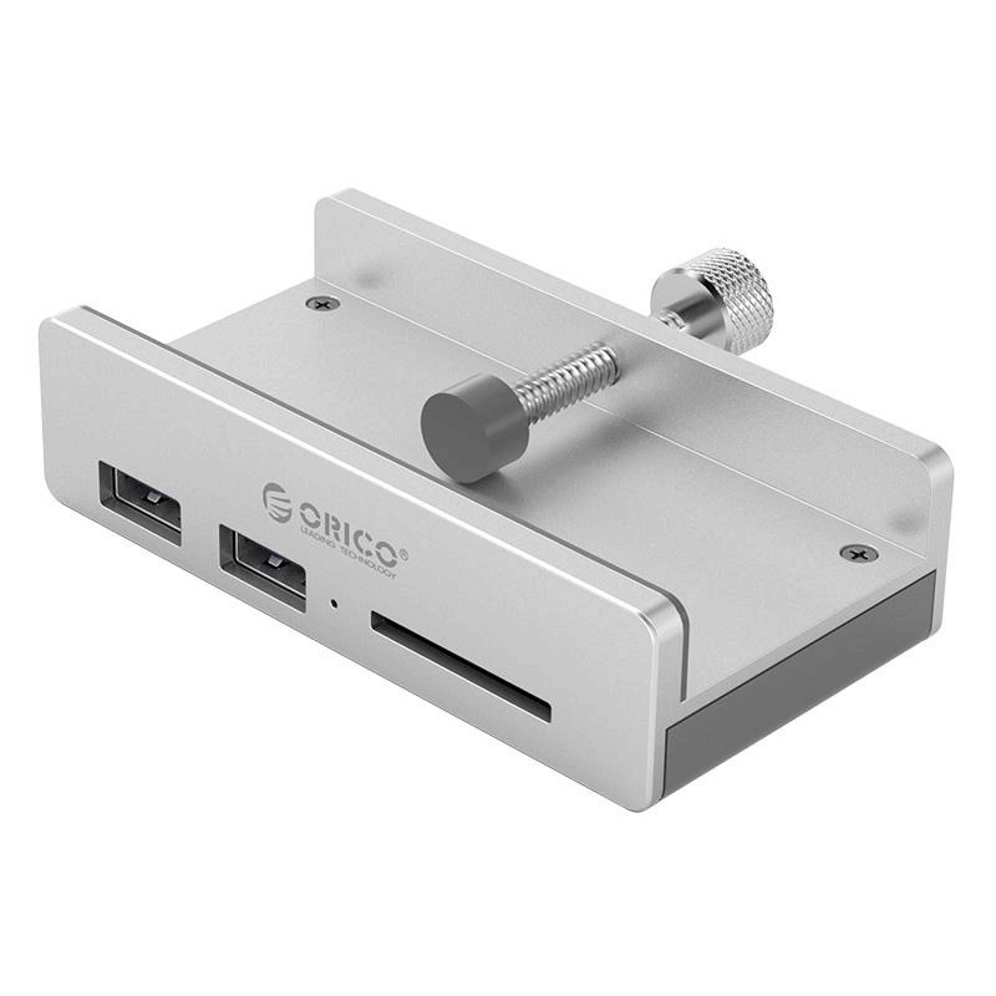 orico usb 3.0 hub clip on sd card reader with 2 usb ports for desktop and laptop