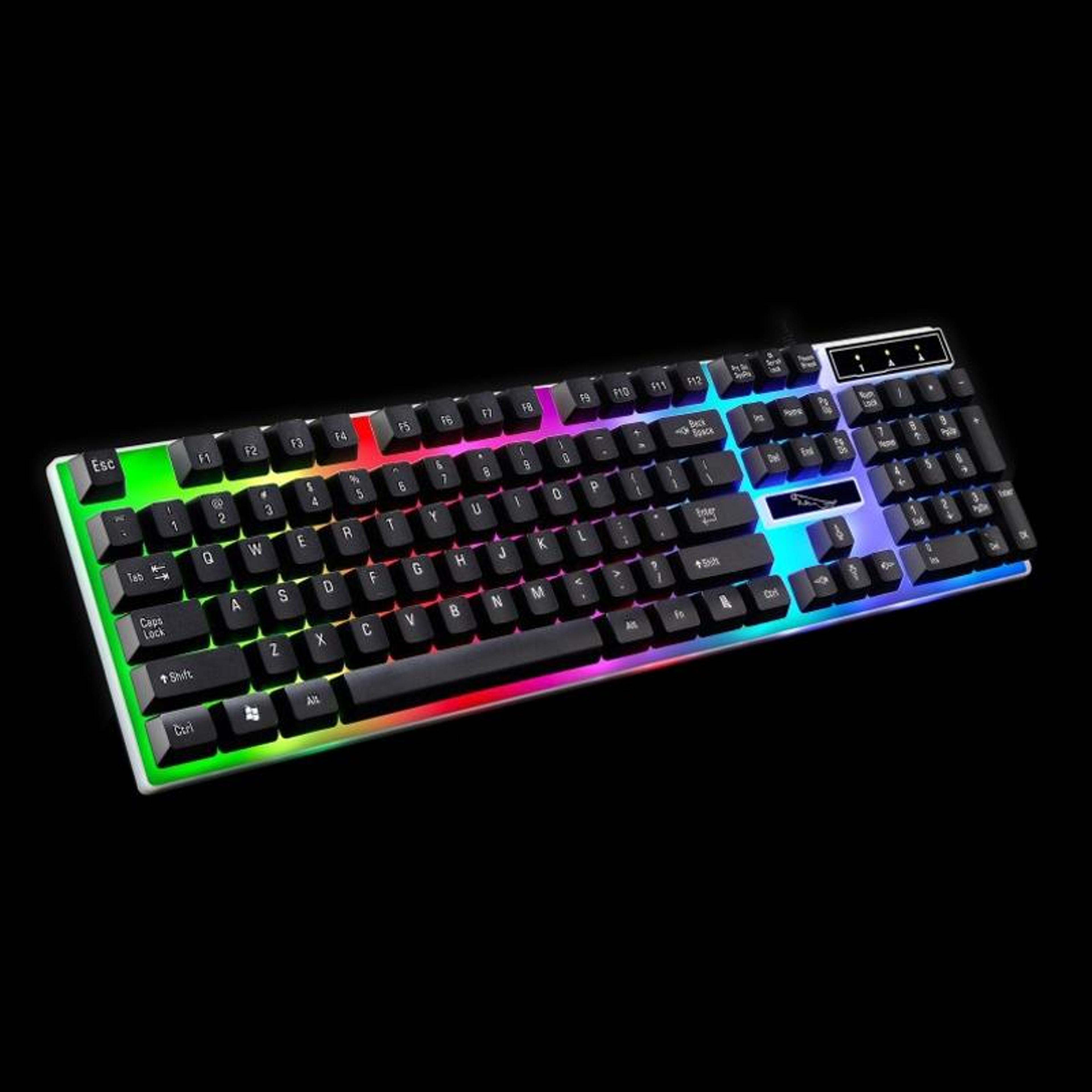 zgb g21 wired gaming keyboard 104 keys mechanical feel backlit keyboard for office and pc