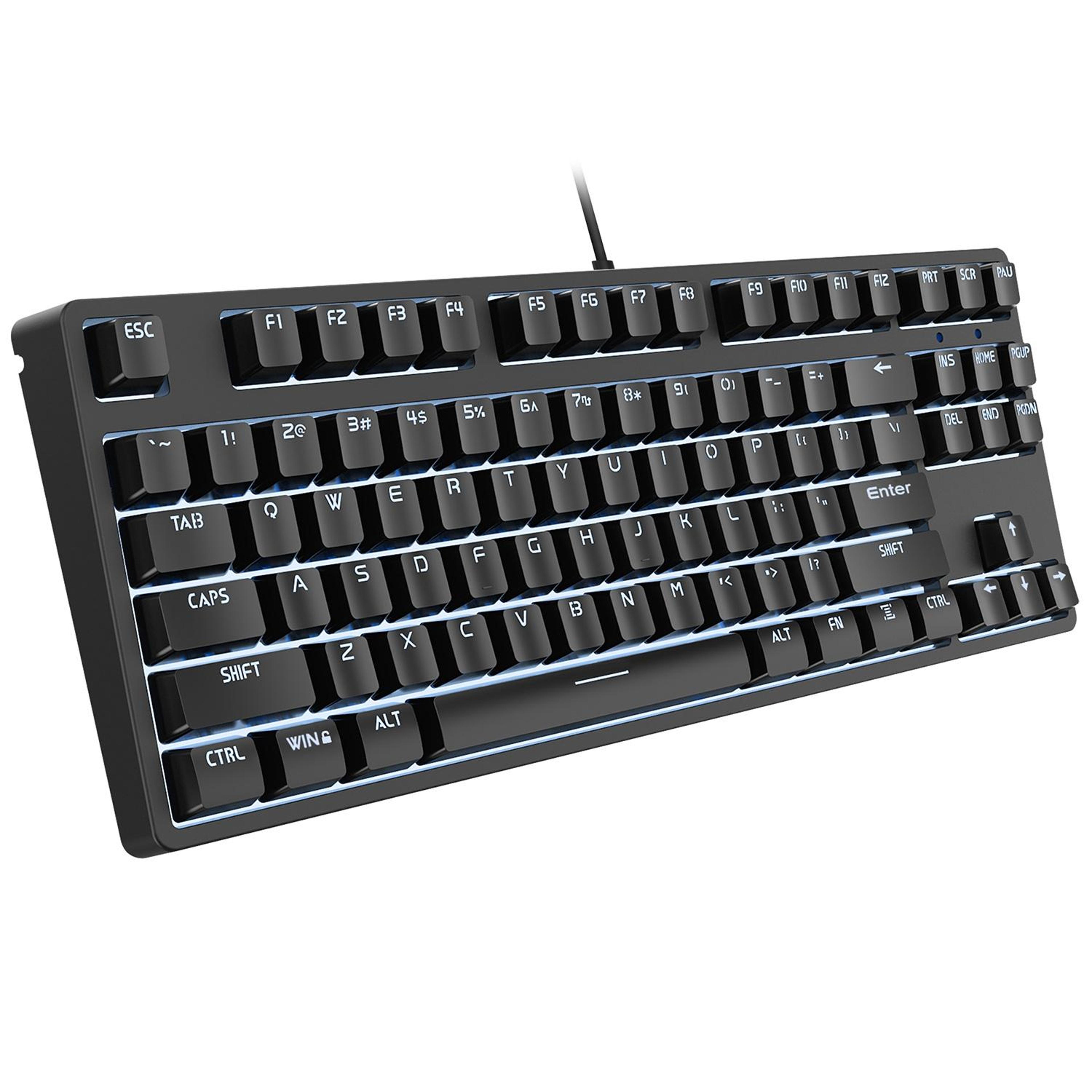 hxsj l600 87 key mechanical keyboard usb-c hot swappable red switch gaming keyboard