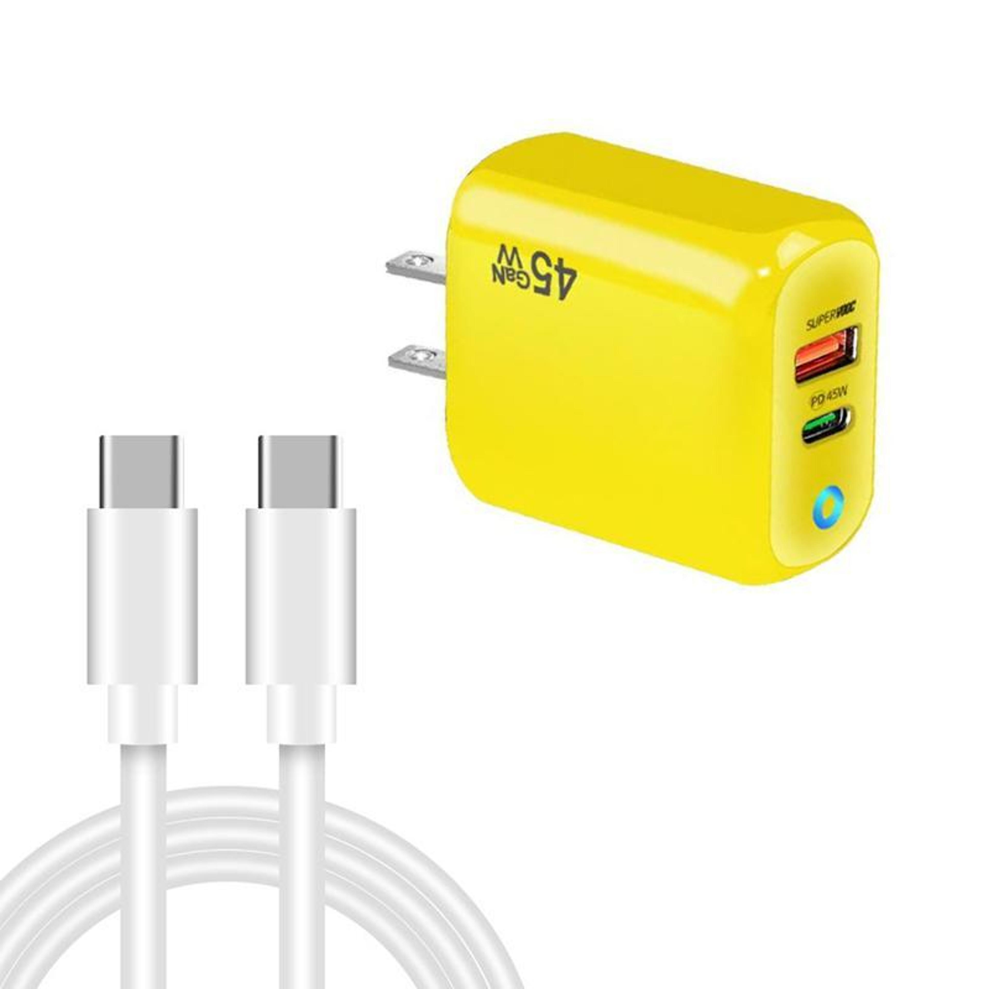 te-pd45 45w gan charger usb c fast charger dual port pd 3.0 wall charger with usb c cable