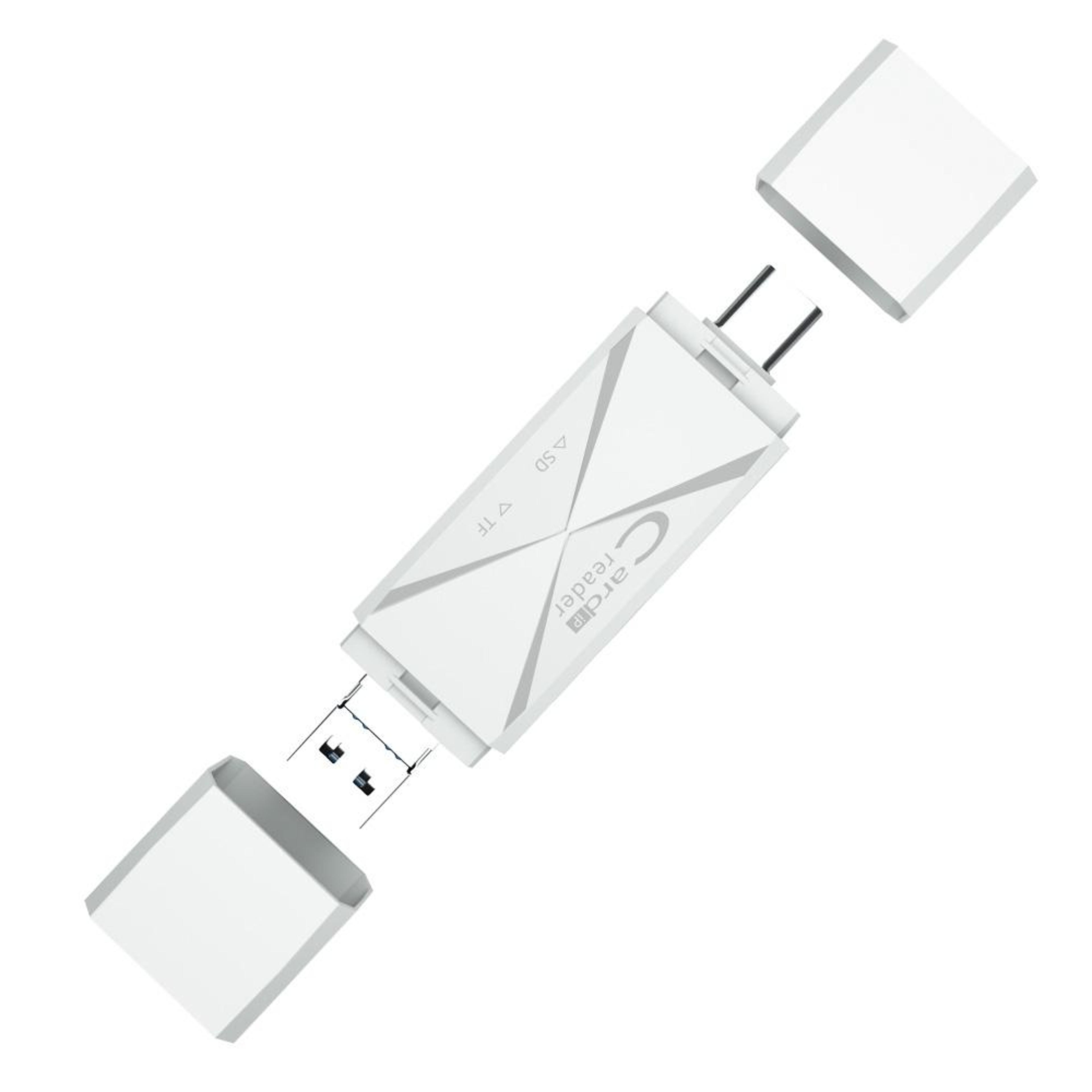 ads 218 3 in 1 usb c card reader for sd tf memory cards with usb and 8 pin compatibility