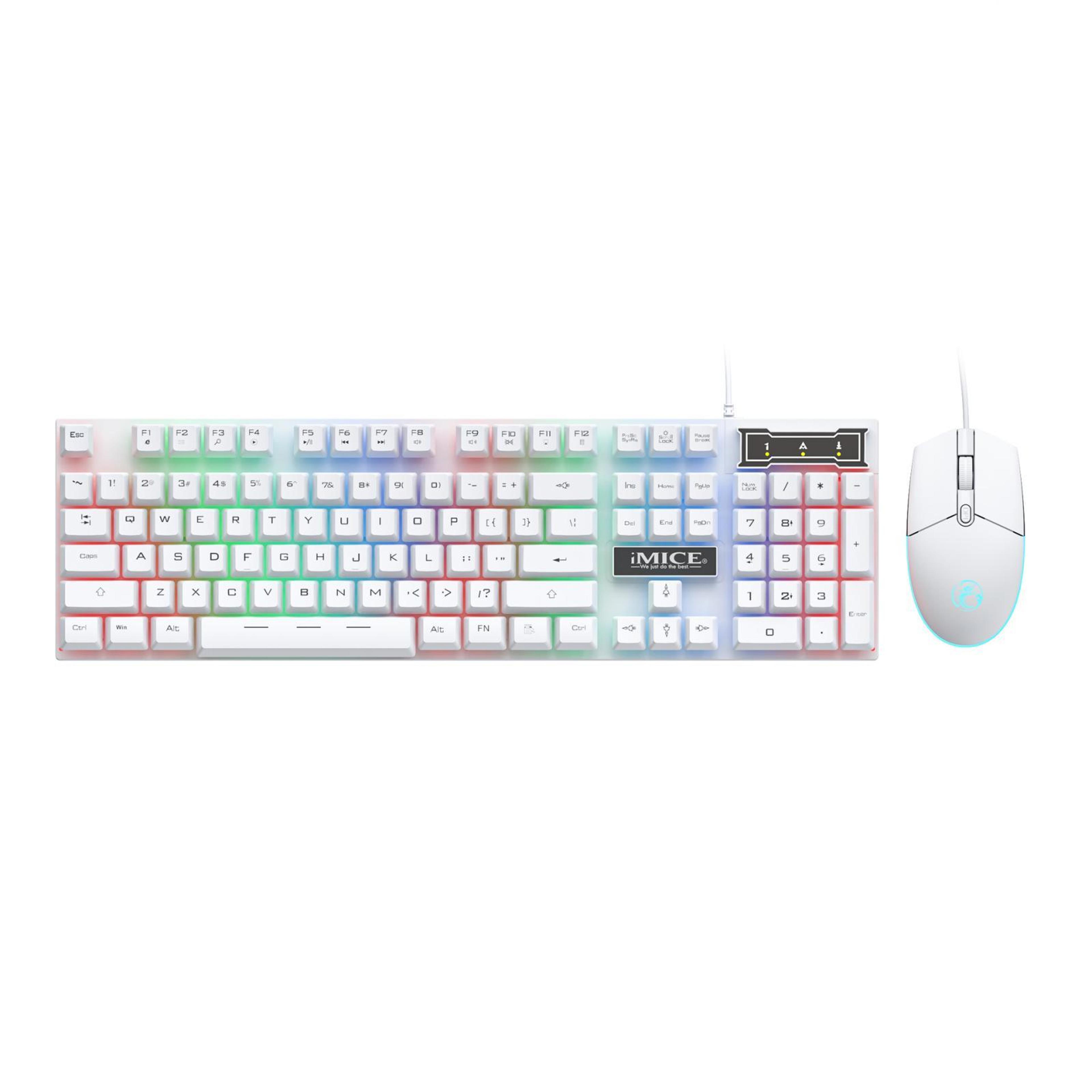 imice an350 gaming keyboard and mouse combo with rgb backlight mechanical feel usb wired set