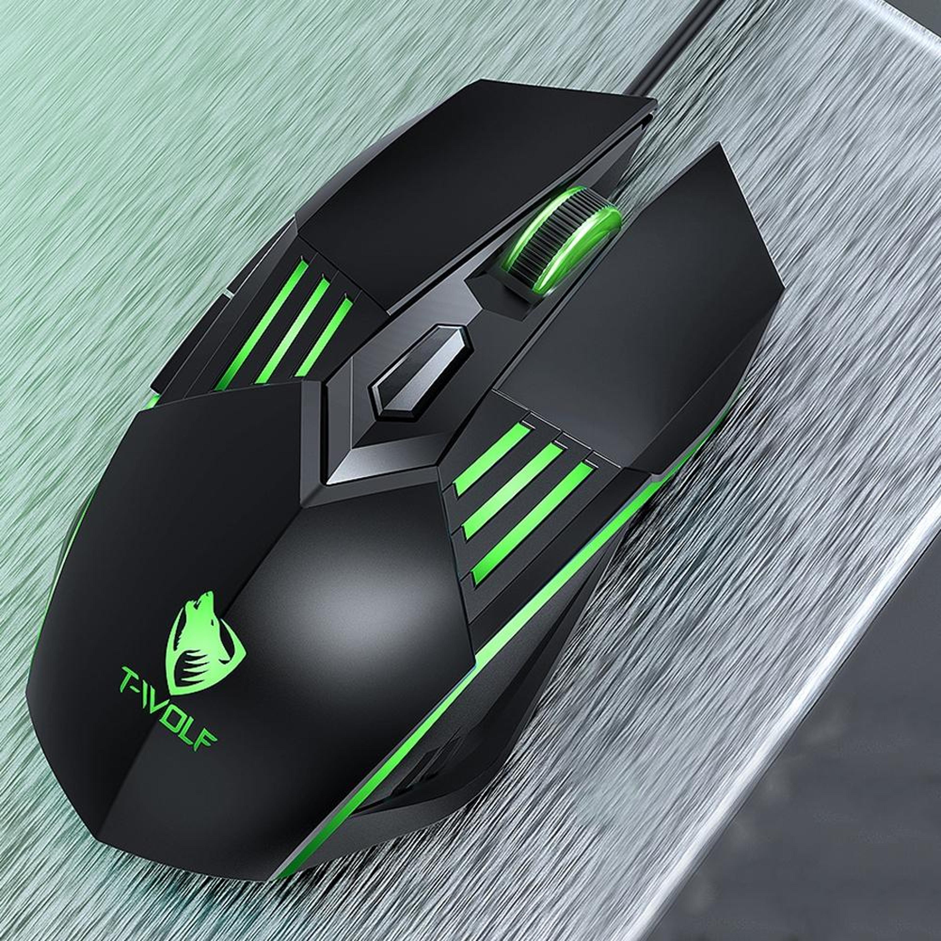 t-wolf g560 gaming wired mouse with rgb breathing light silent ergonomic usb gaming mouse