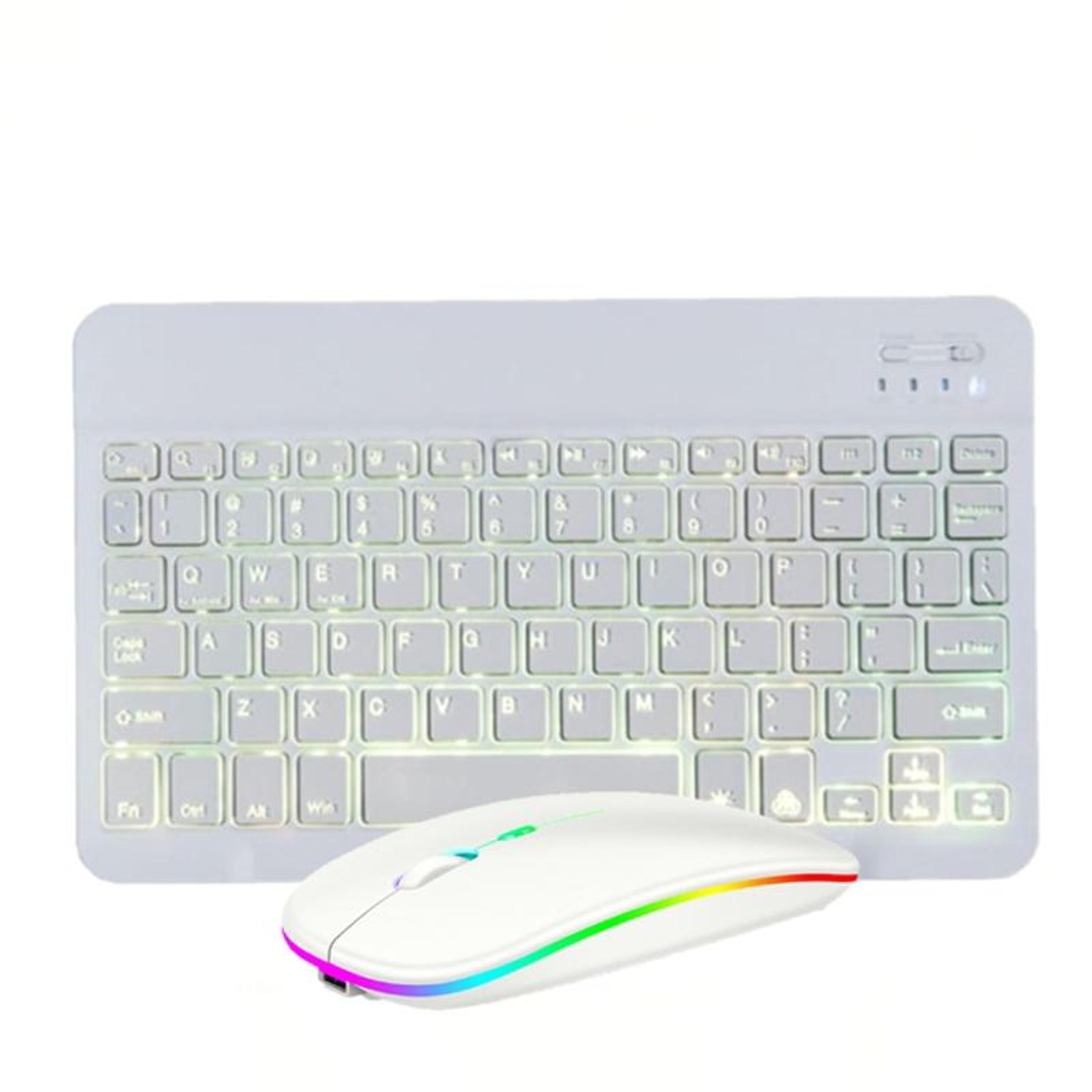 rgb backlit bluetooth keyboard and mouse set portable wireless keyboard for tablet and phone