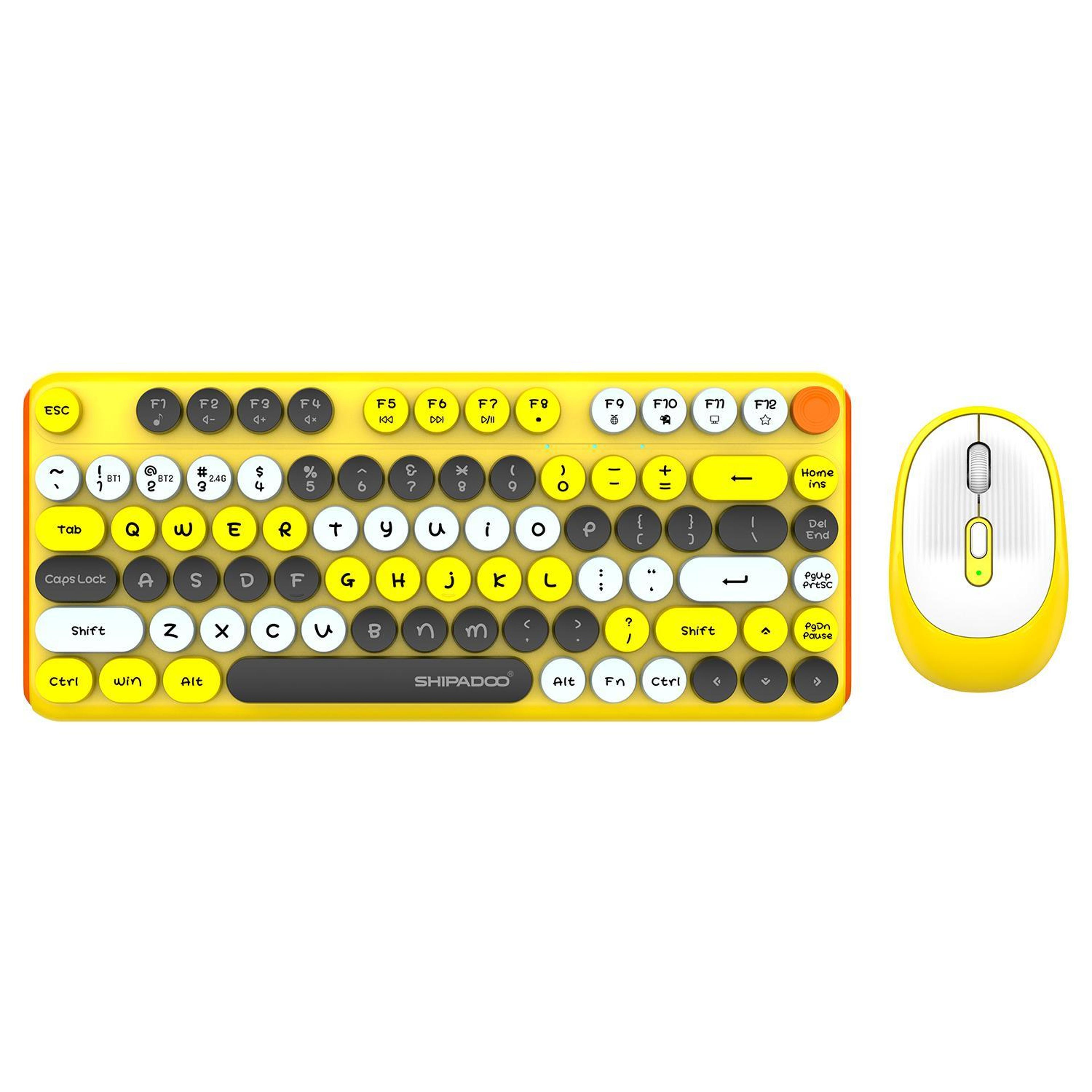 shipadoo wireless keyboard mouse combo dual mode bluetooth 2.4g ergonomic set