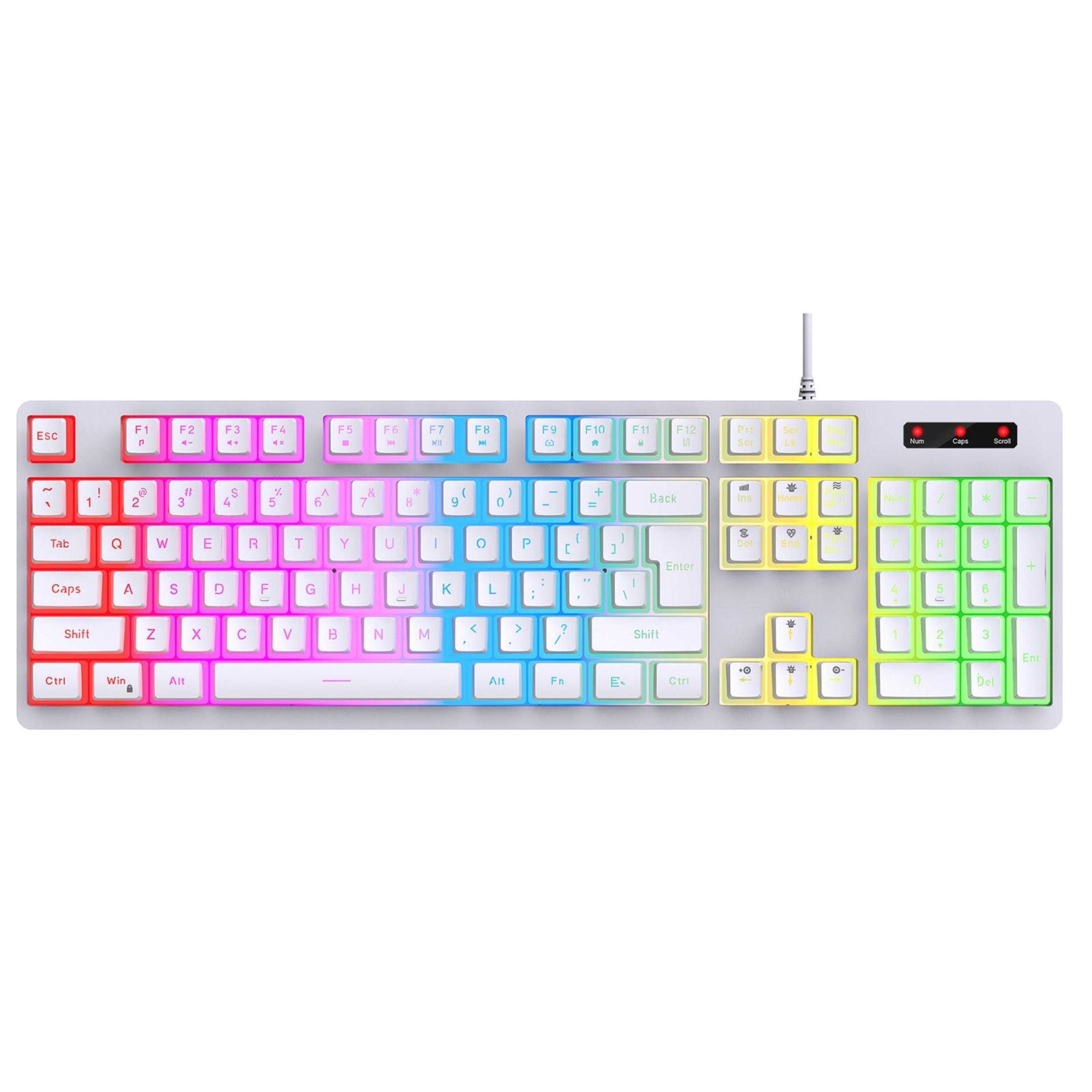 hxsj l200 rgb gaming keyboard wired 104 key keyboard with pudding keycaps