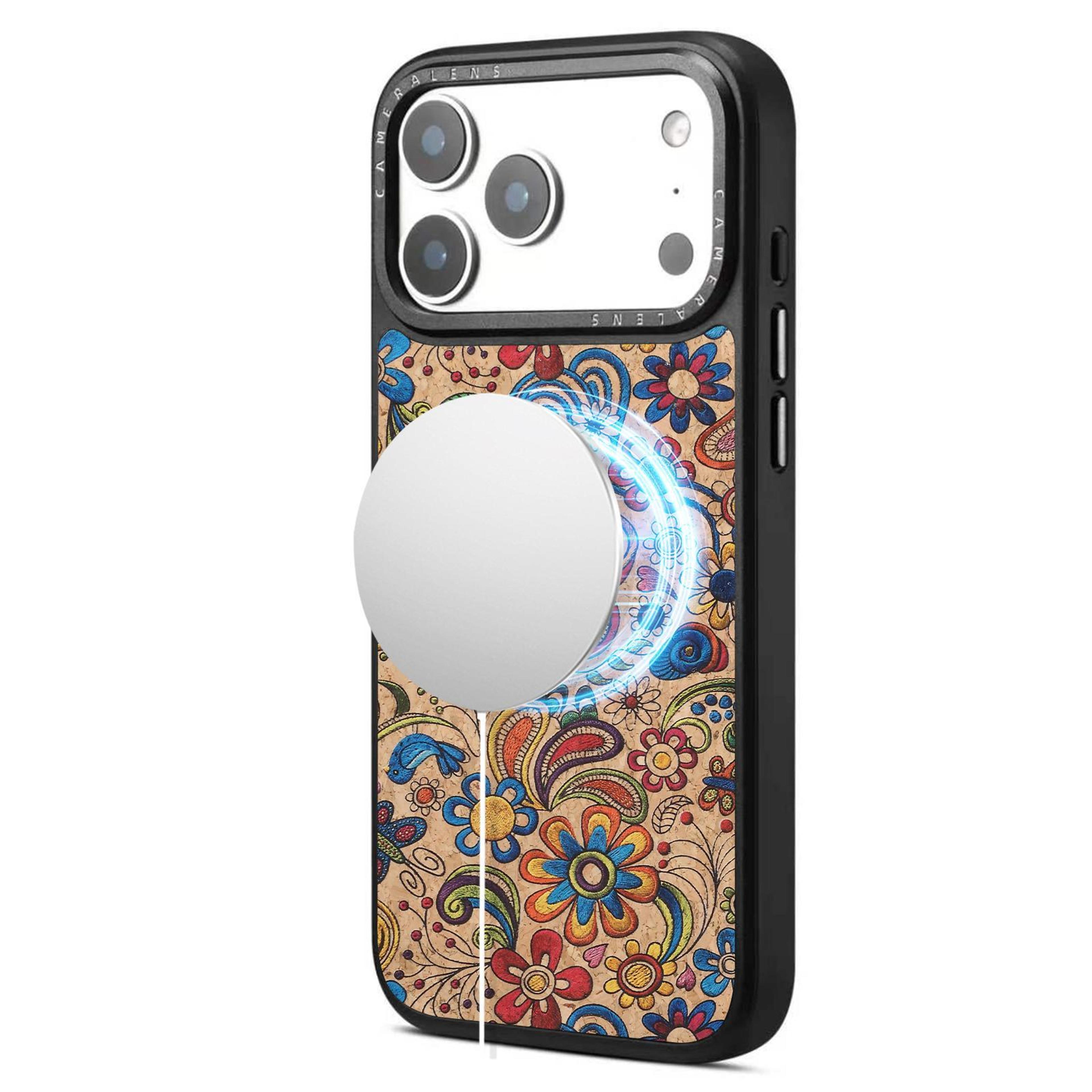 denior ethnic embroidered iphone 17 pro max case with magnetic wireless charging protection