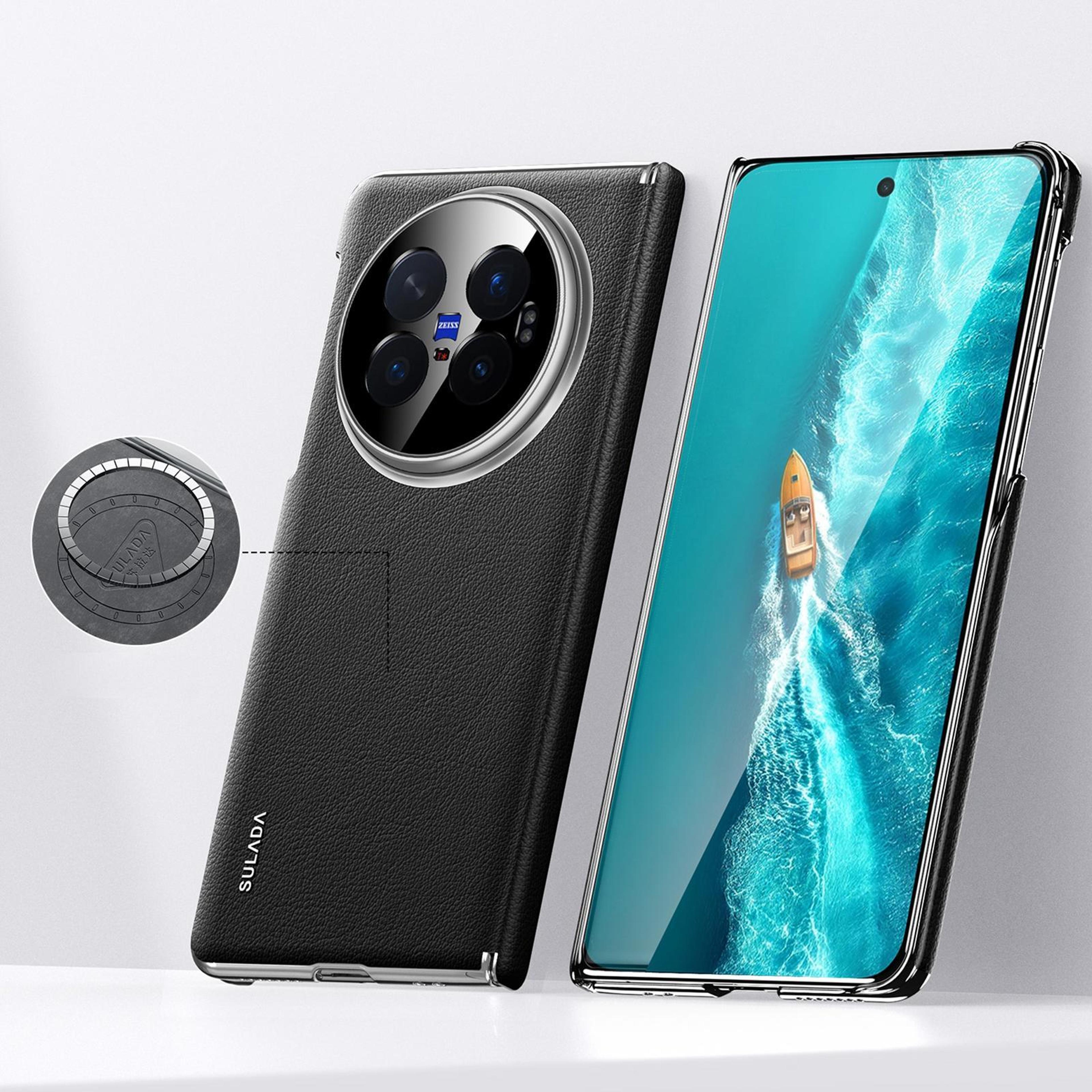 sulada vivo x fold6 case magnetic vegan leather phone case with full coverage protection