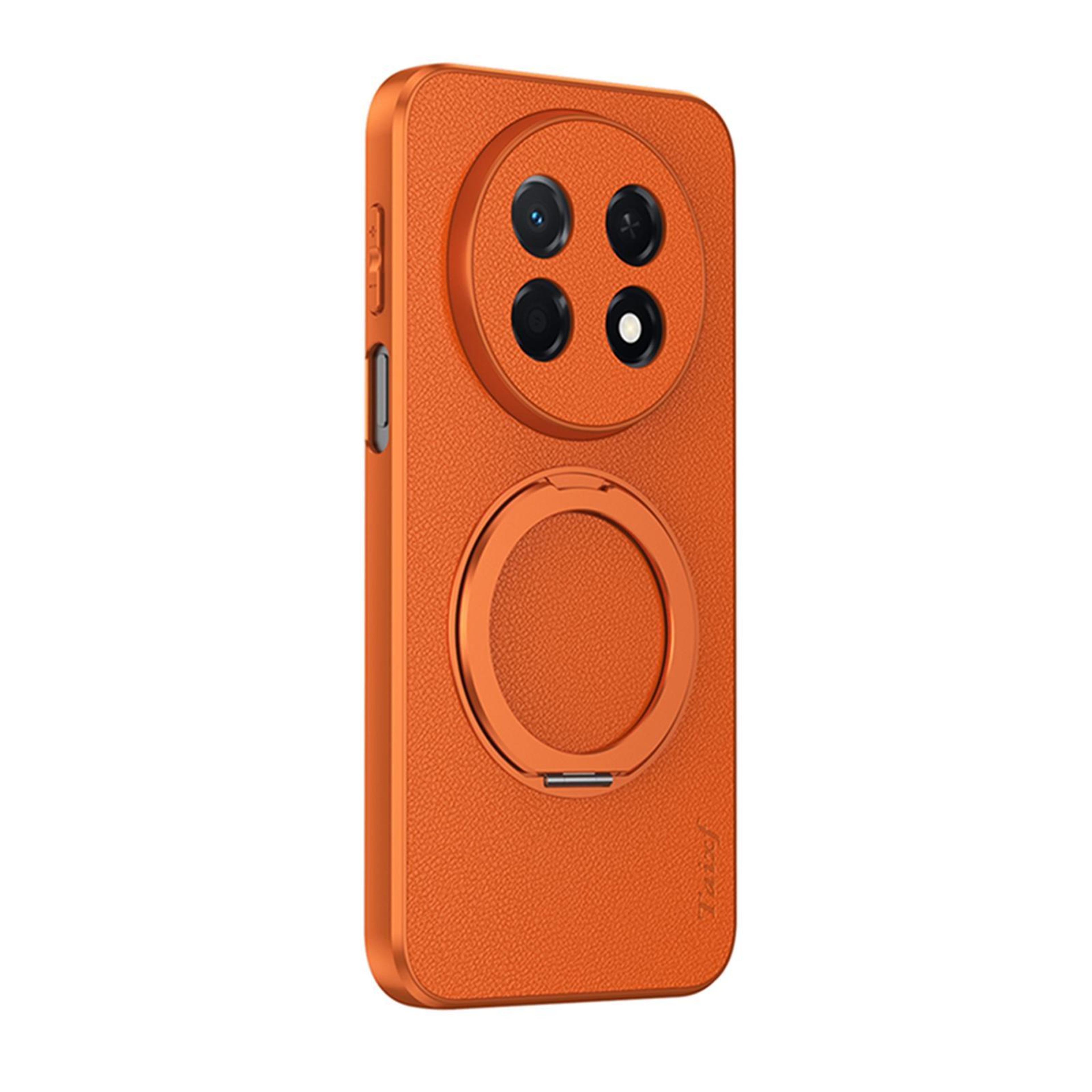 huawei enjoy 90 pro max magnetic phone case with vegan leather and 360 rotating ring holder