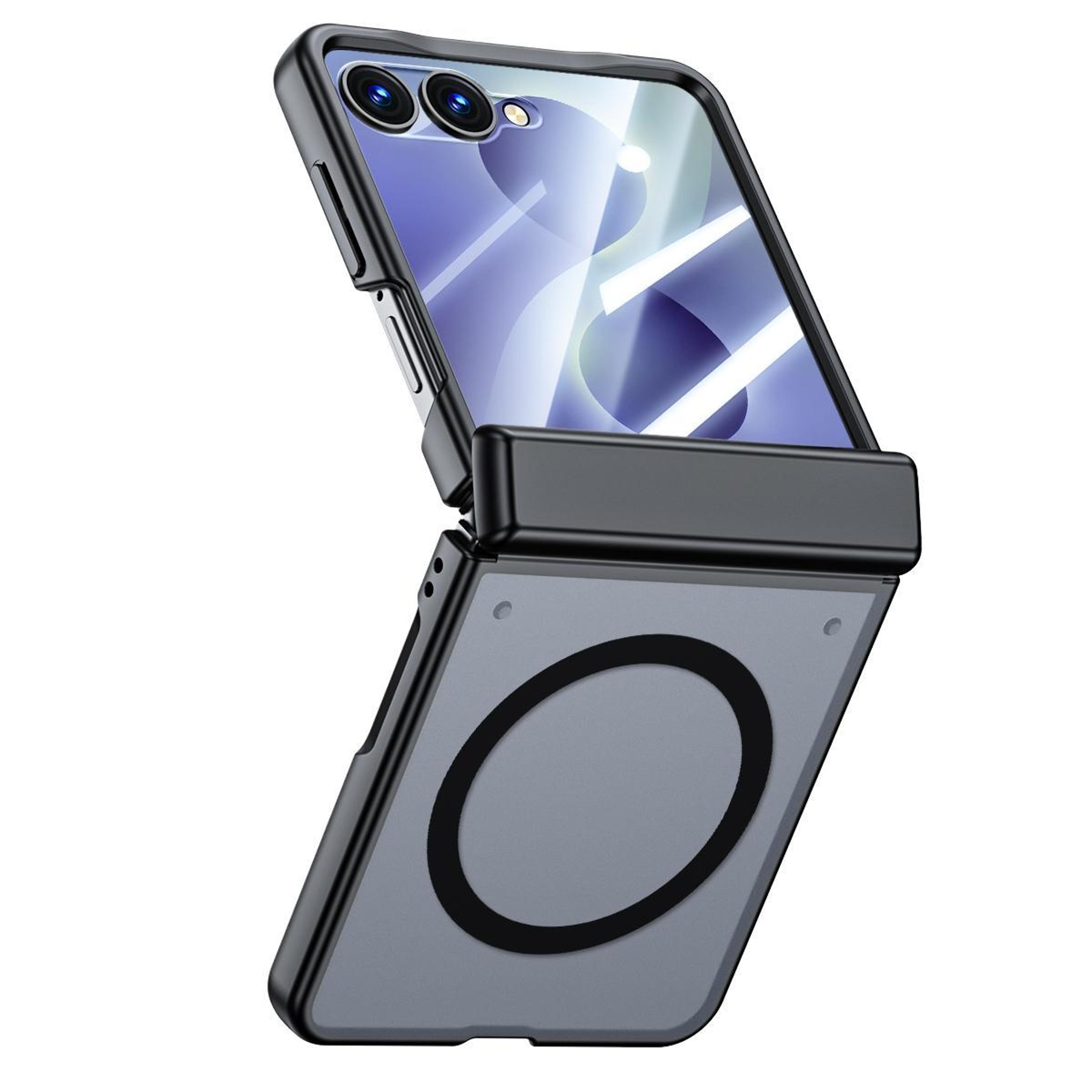 galaxy z flip8 5g magnetic phone case with translucent frosted finish shockproof protection