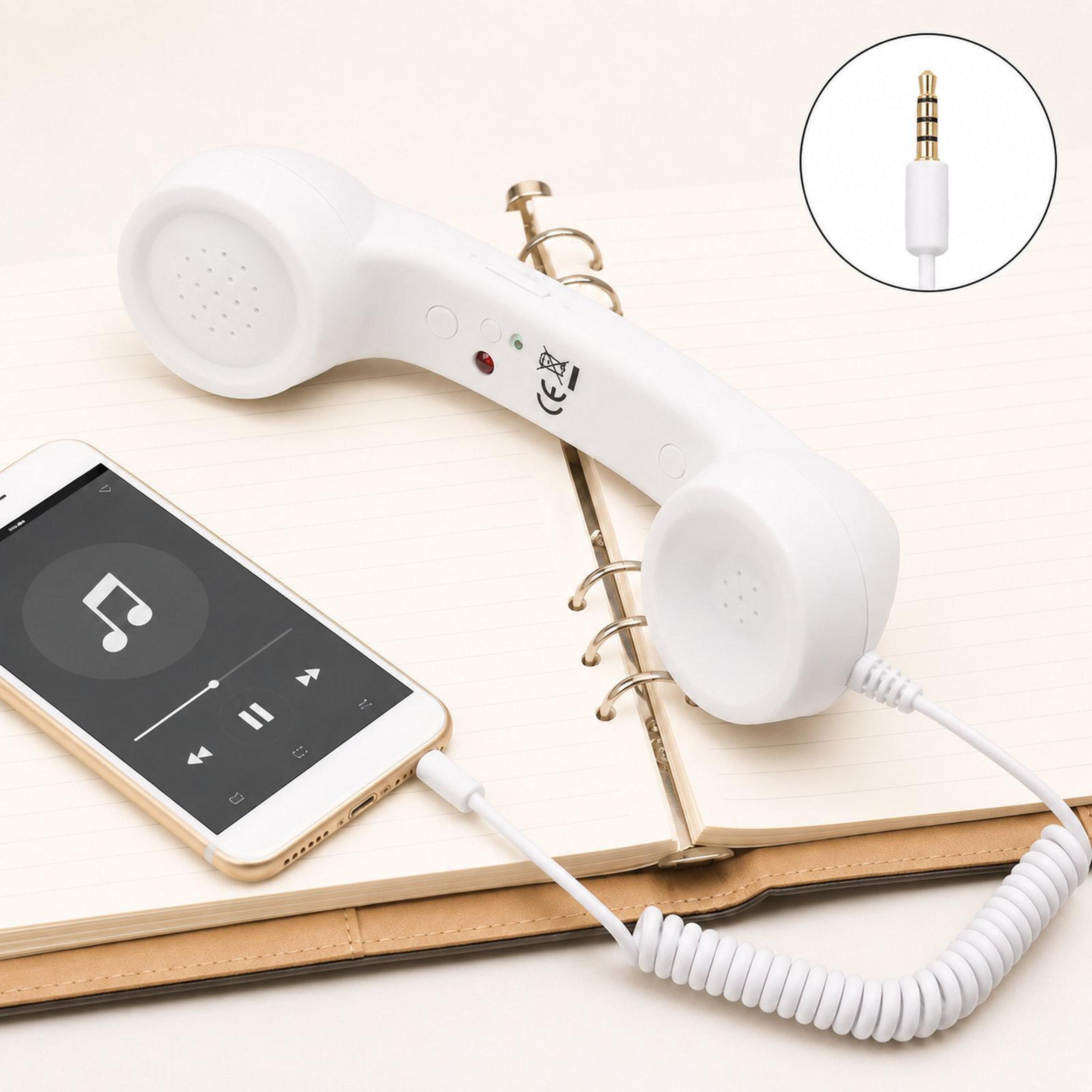 retro phone handset 3.5mm telephone handset with volume control microphone for smartphones pcs and tablets