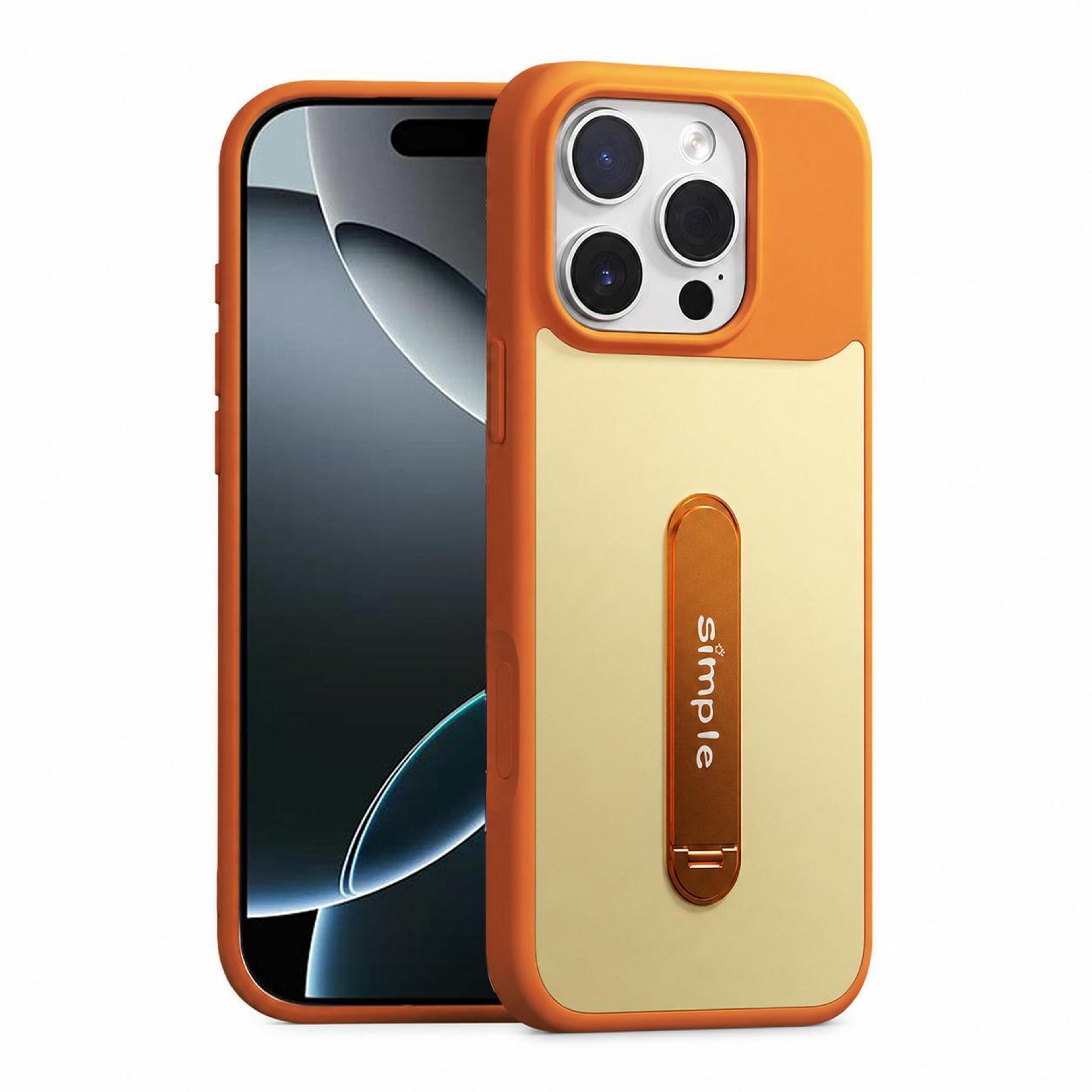 iphone 16 pro & pro max magnetic case with 360 rotating holder magsafe compatible shockproof cover