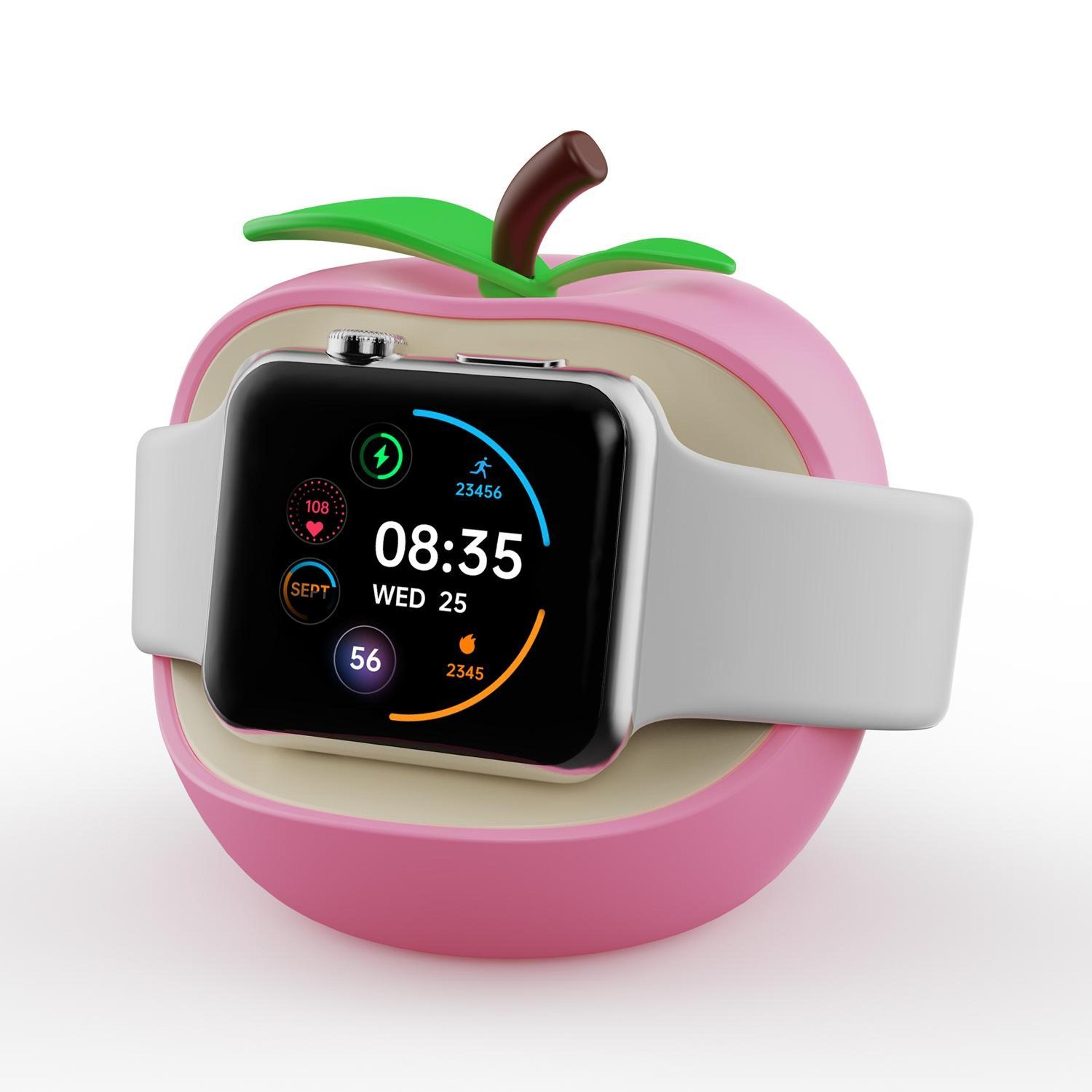apple watch charging stand silicone watch charger holder apple shaped dock