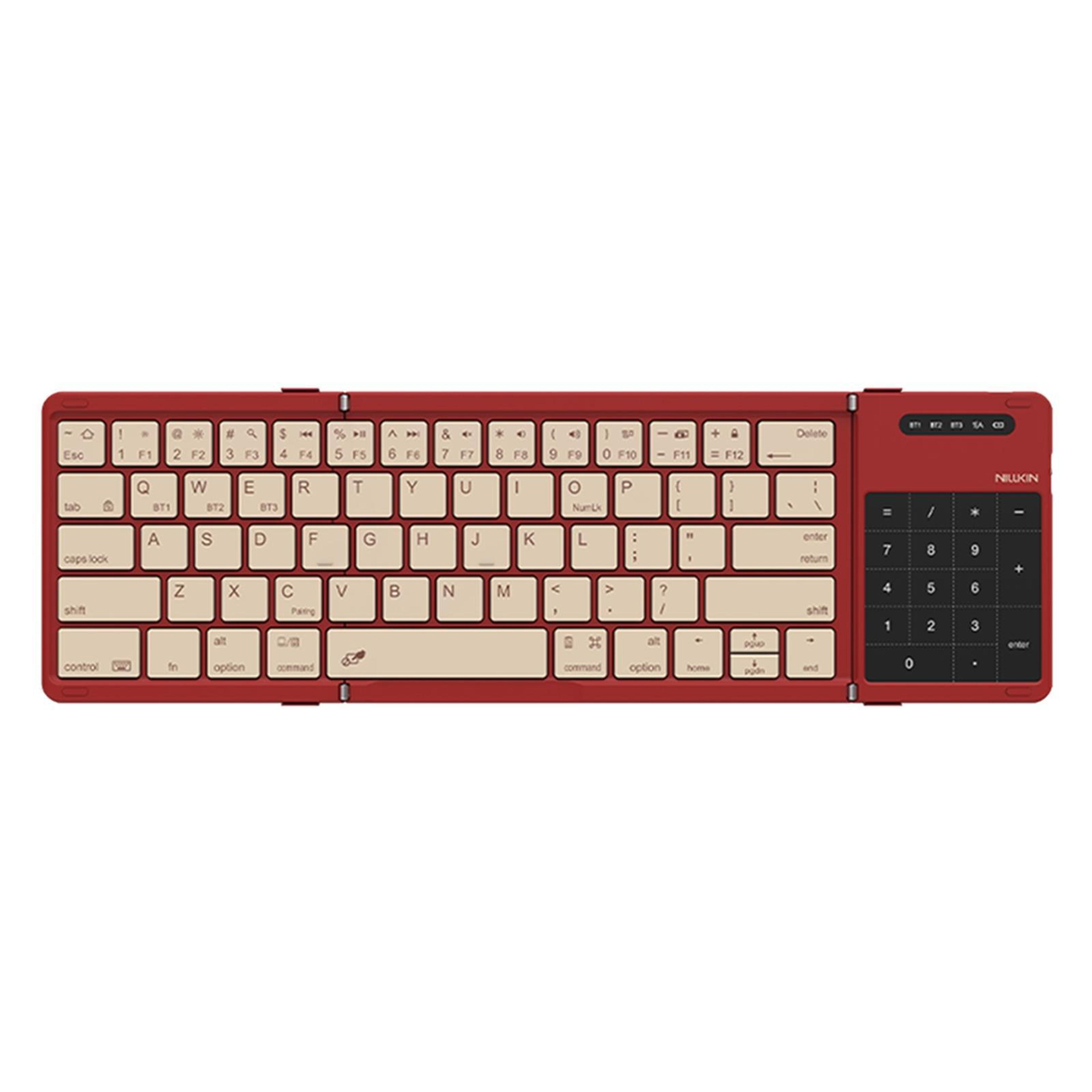 nillkin foldable bluetooth keyboard with touchpad portable wireless travel keyboard red