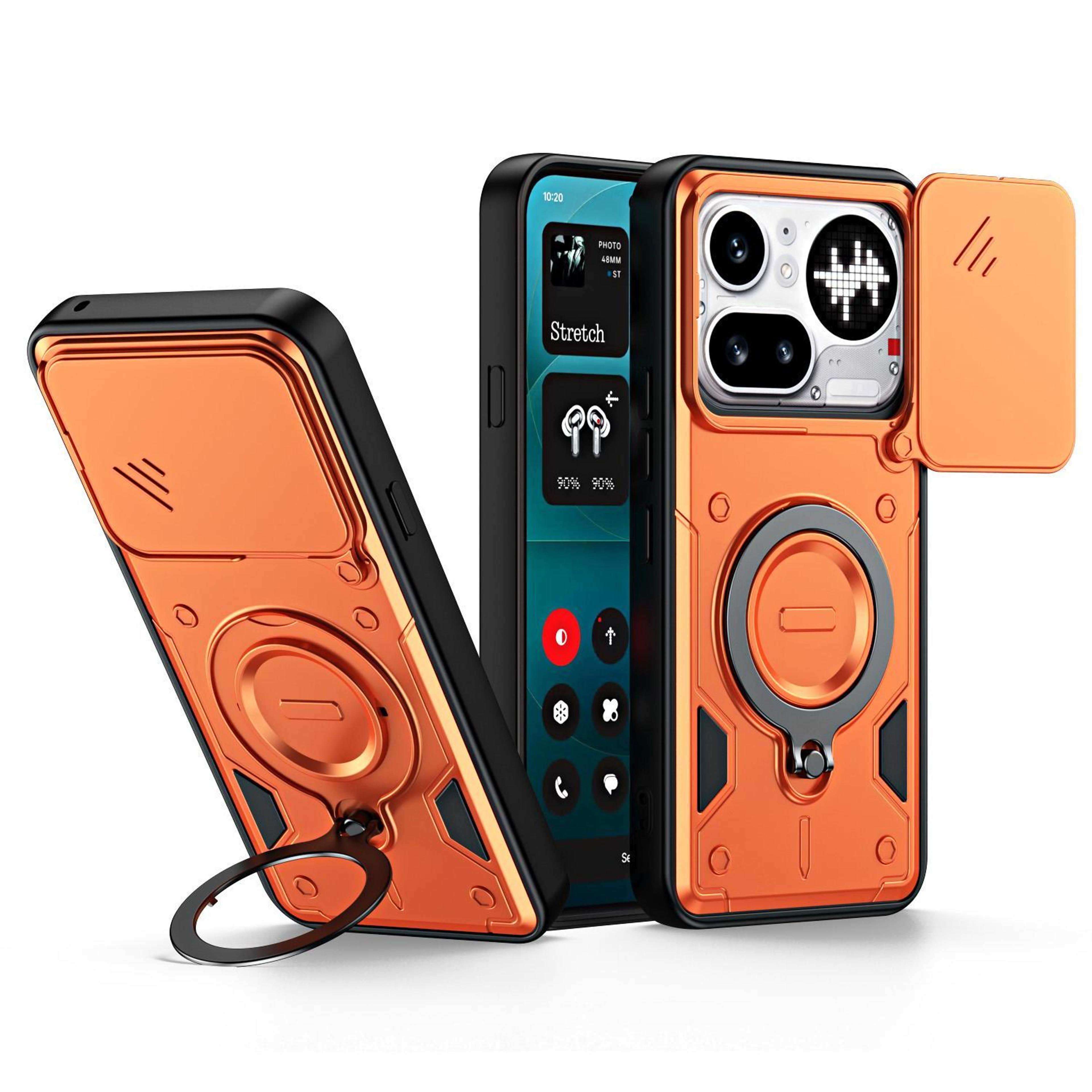 nothing phone 4a & 4a pro ring holder phone case with lens slide camera cover and kickstand